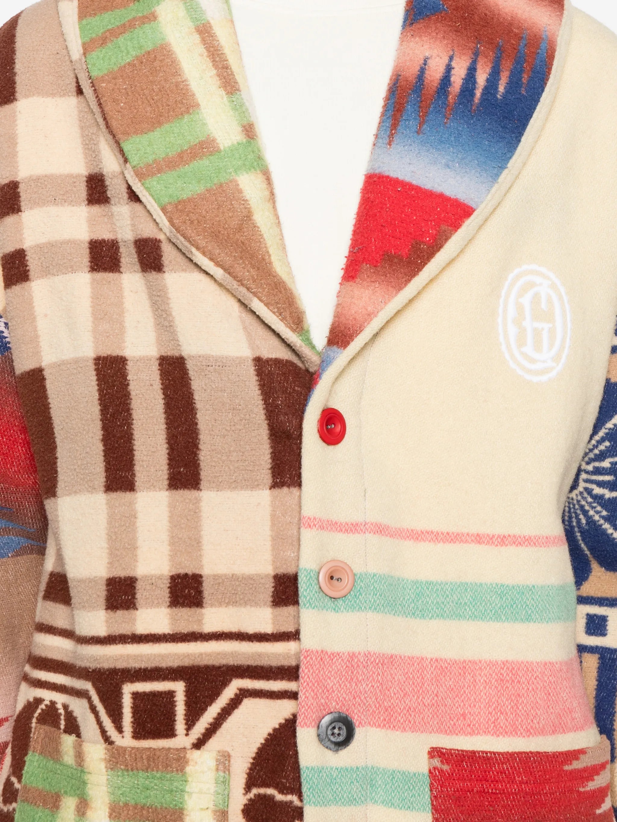 Retouche Rae patchwork cardigan