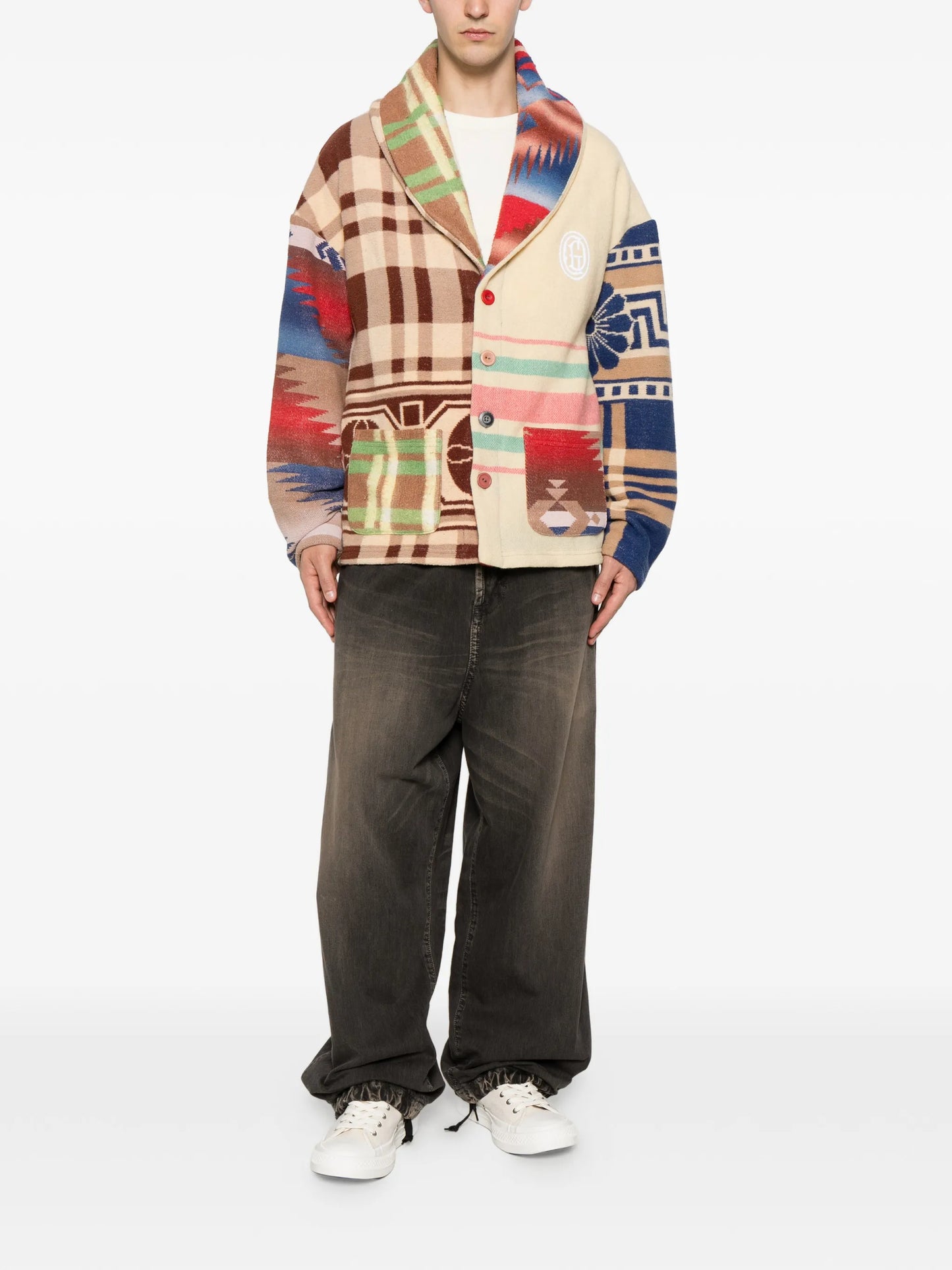 Retouche Rae patchwork cardigan