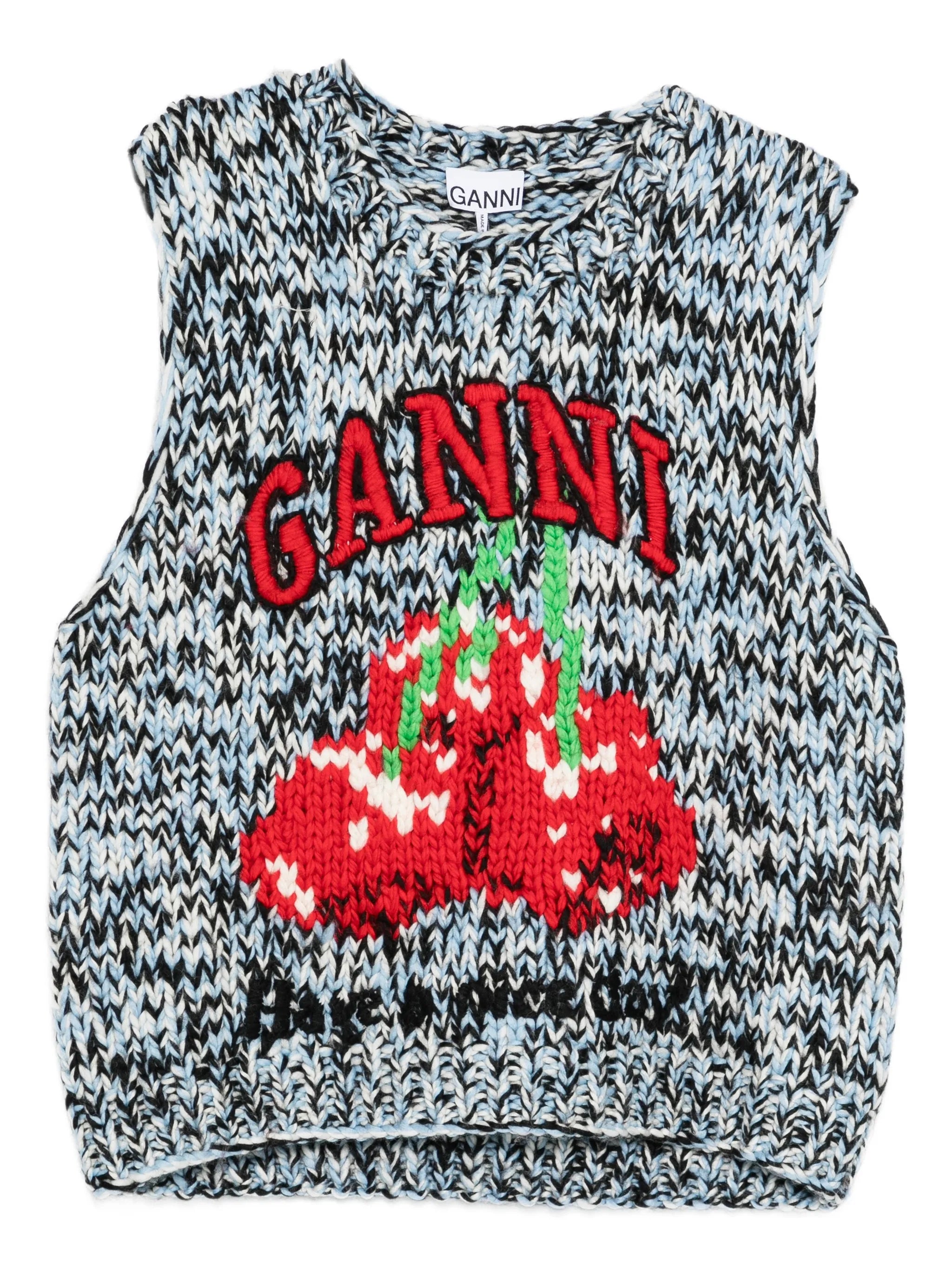 patterned knitted vest