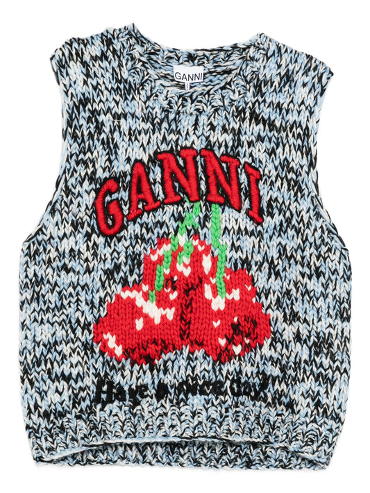 patterned knitted vest