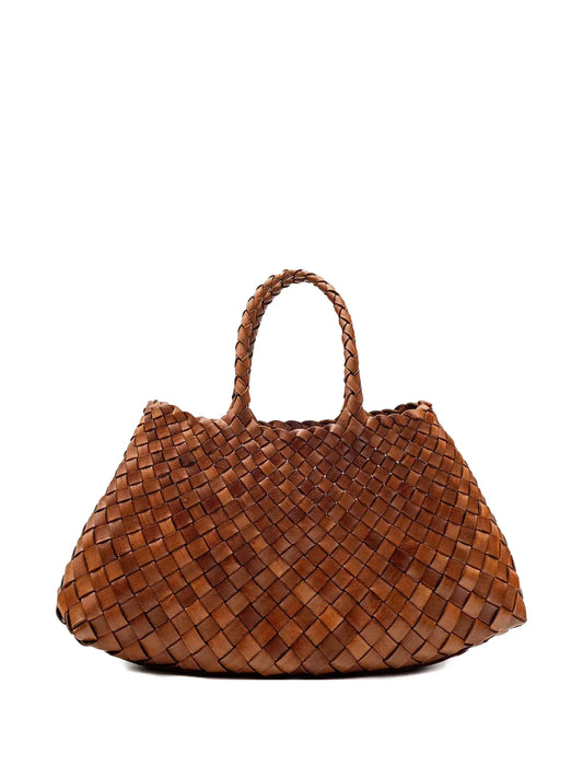 woven leather tote bag