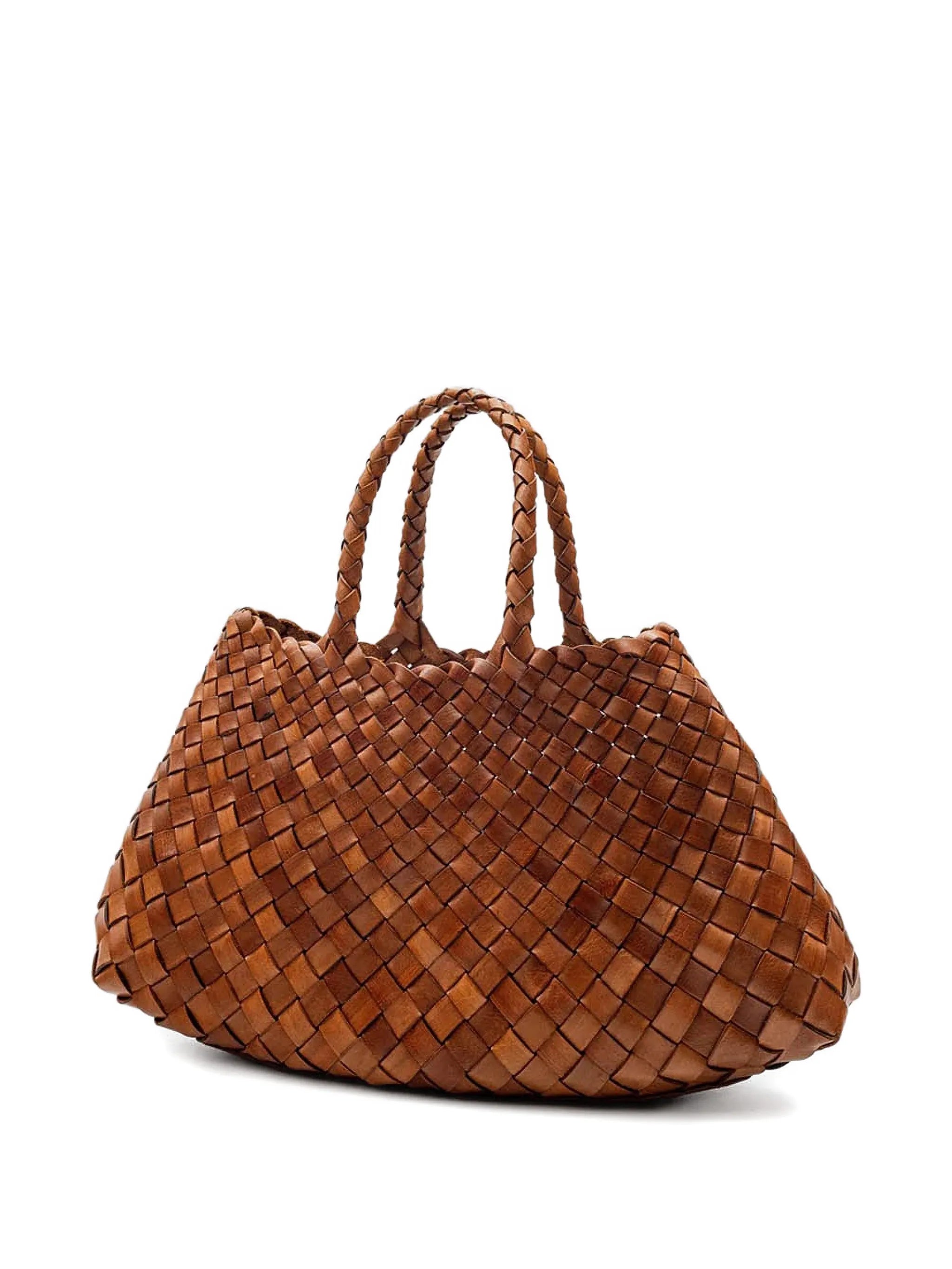 woven leather tote bag