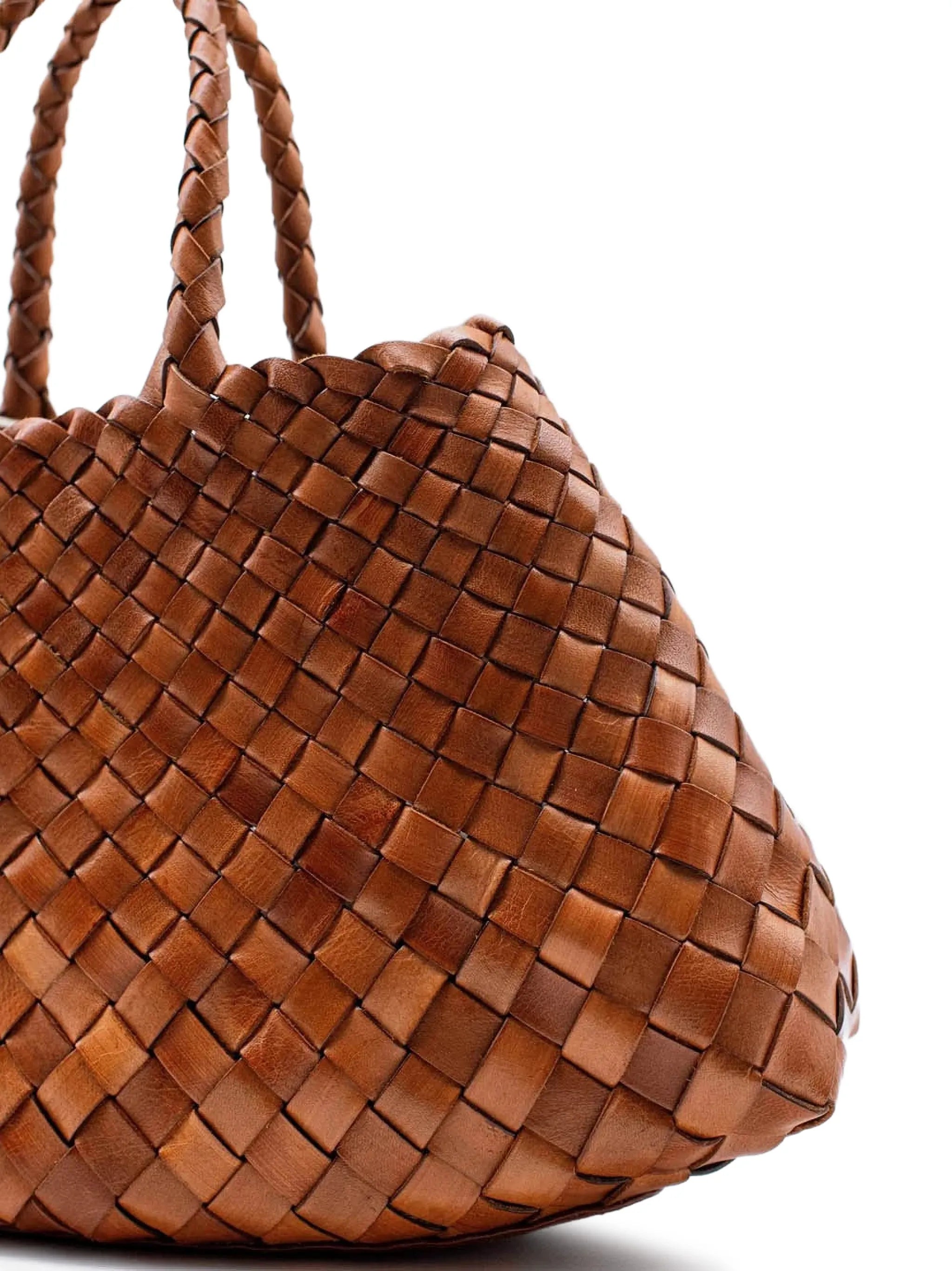 woven leather tote bag