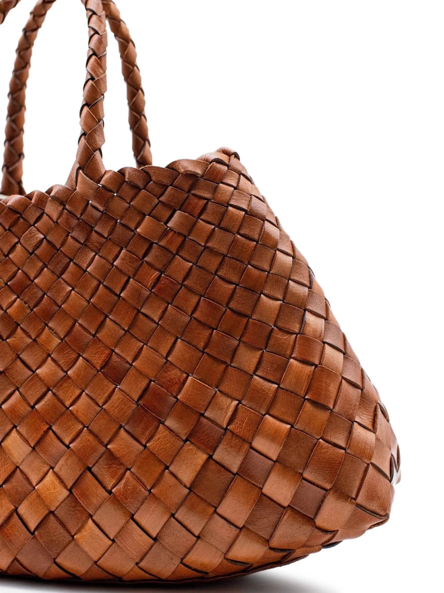 woven leather tote bag