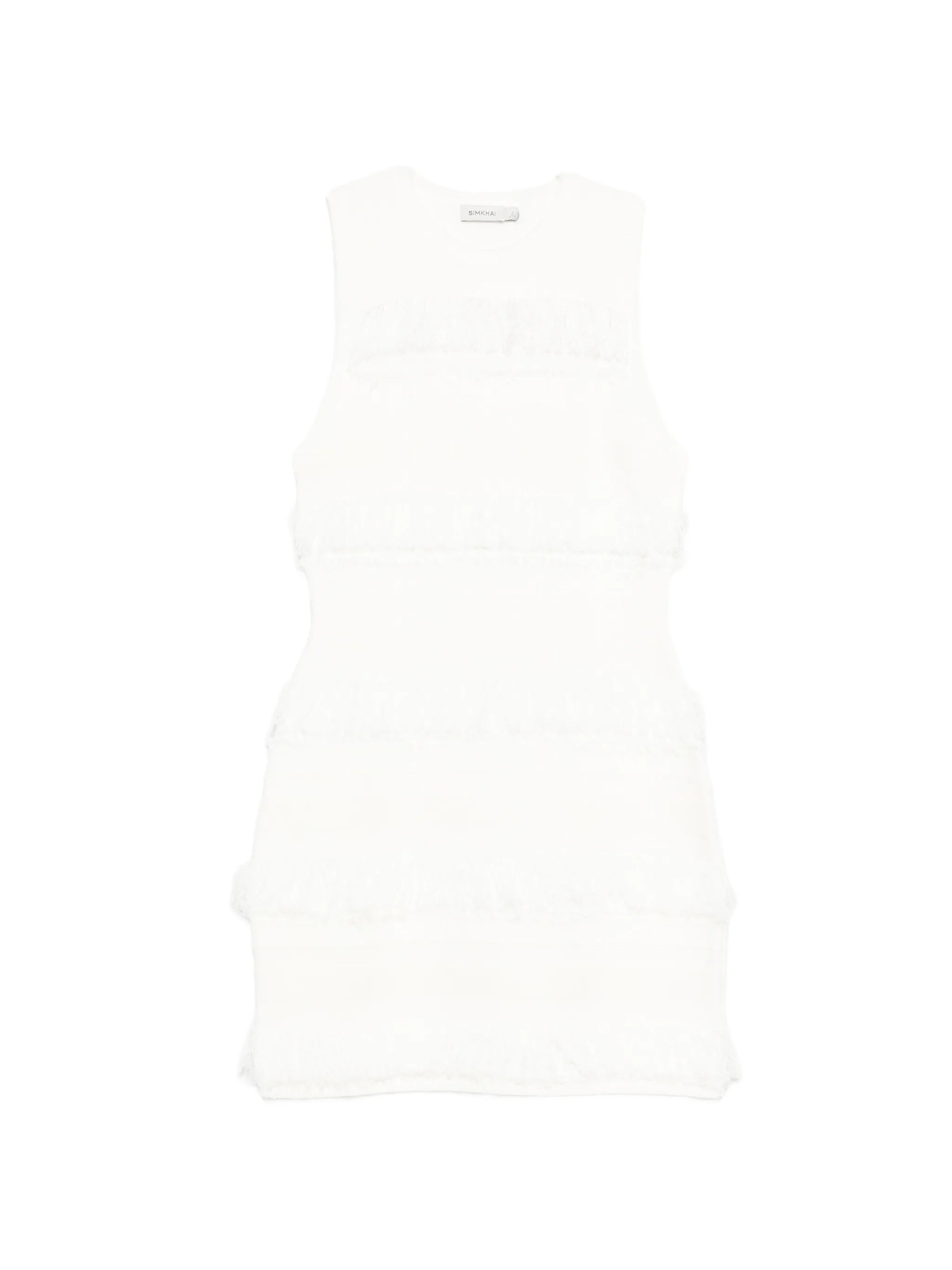 fringed striped mini dress