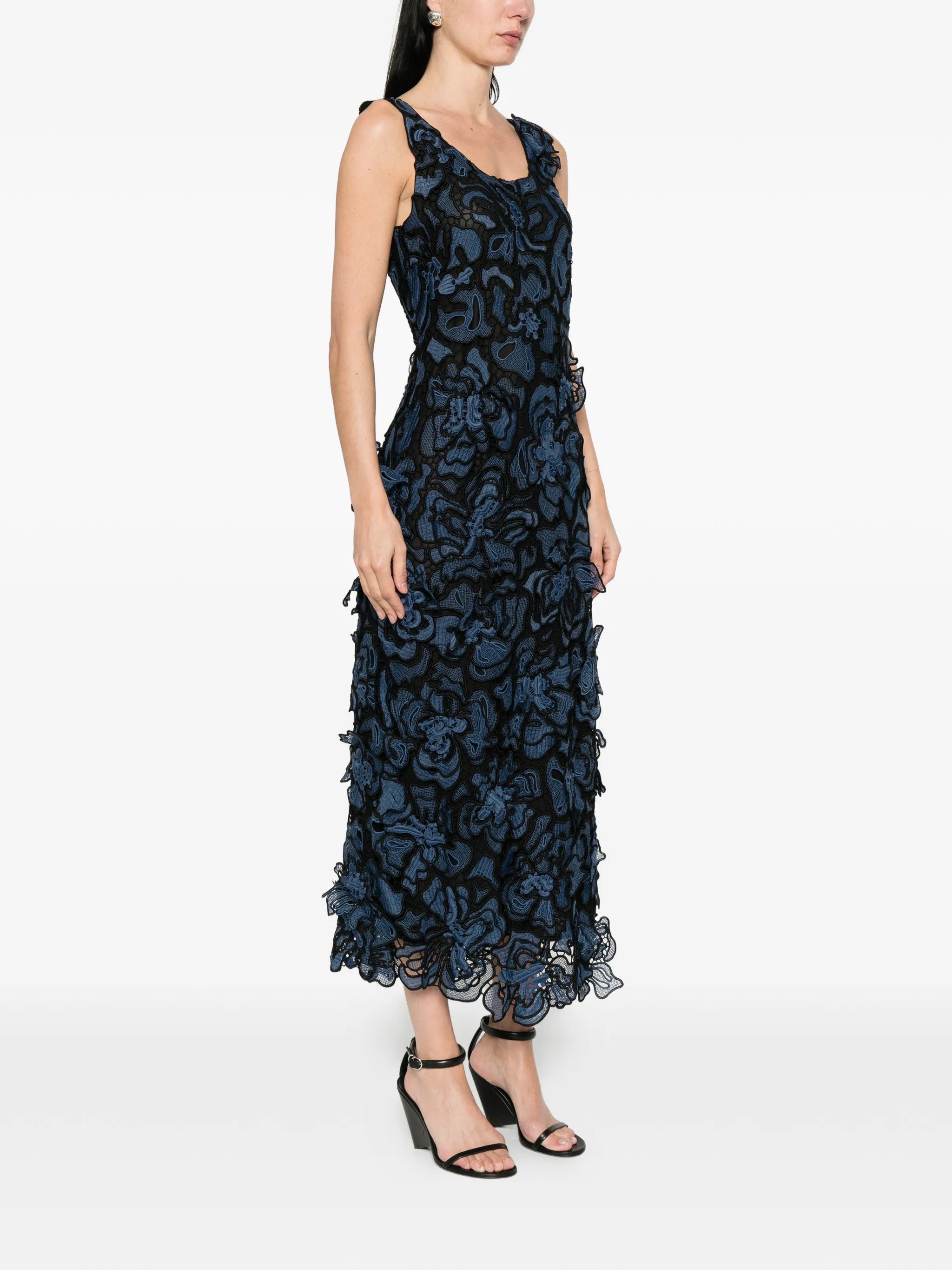 midi floral lace dress