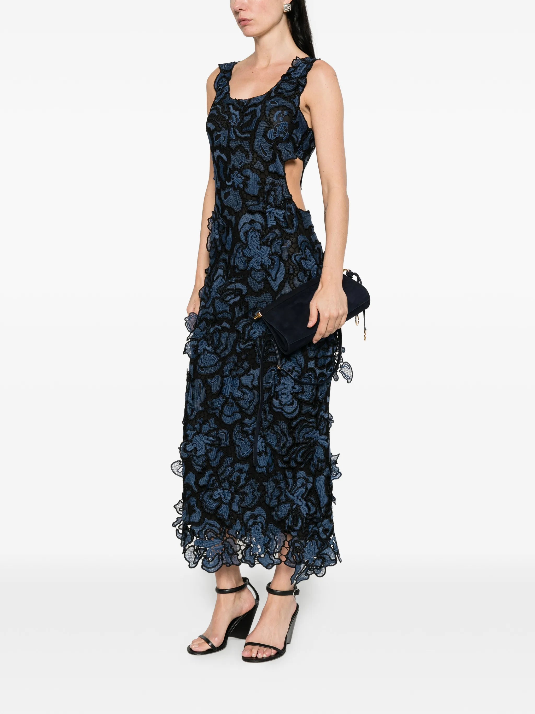 midi floral lace dress