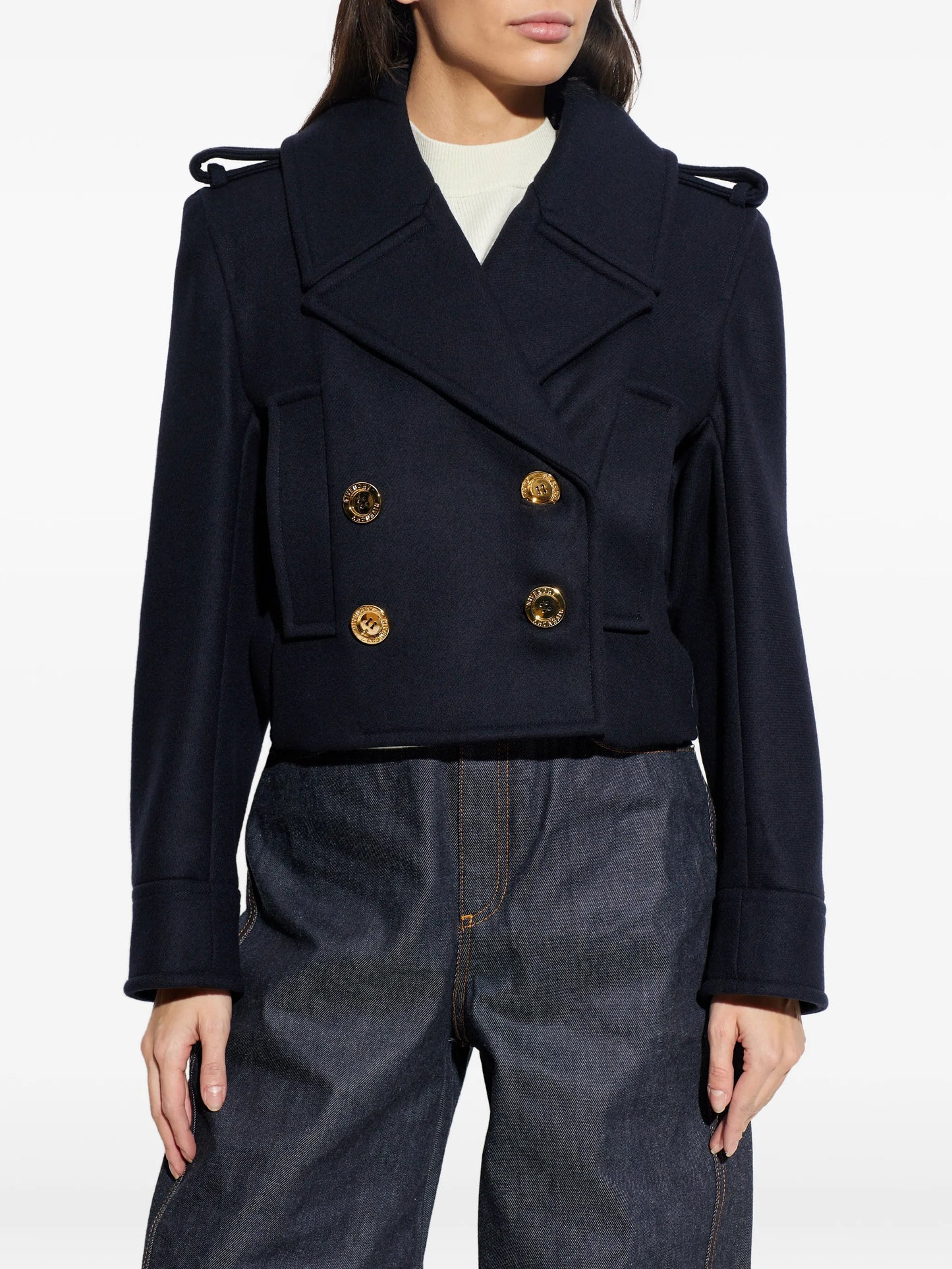gold-tone button wool jacket
