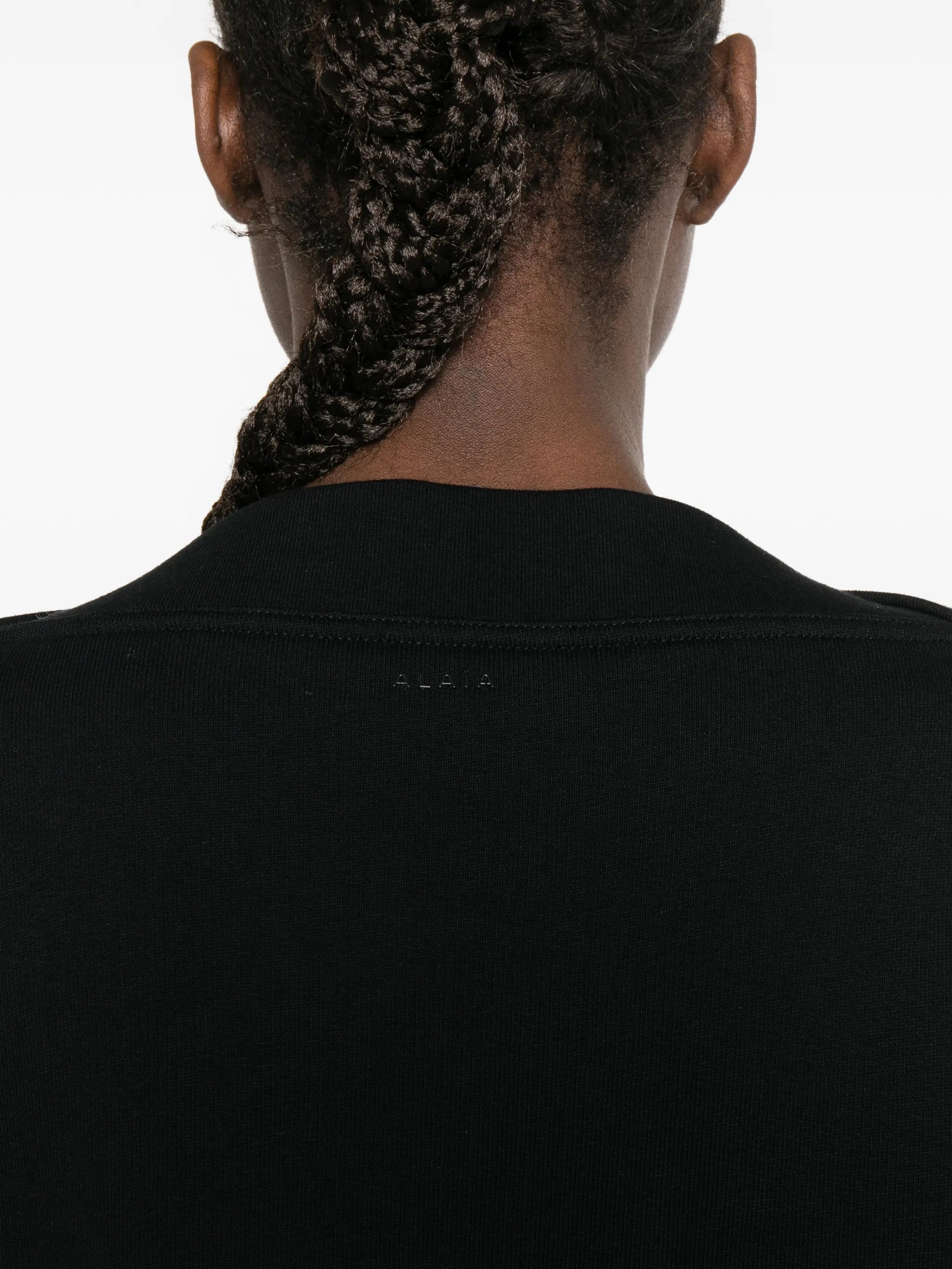 boat-neck sweatshirt