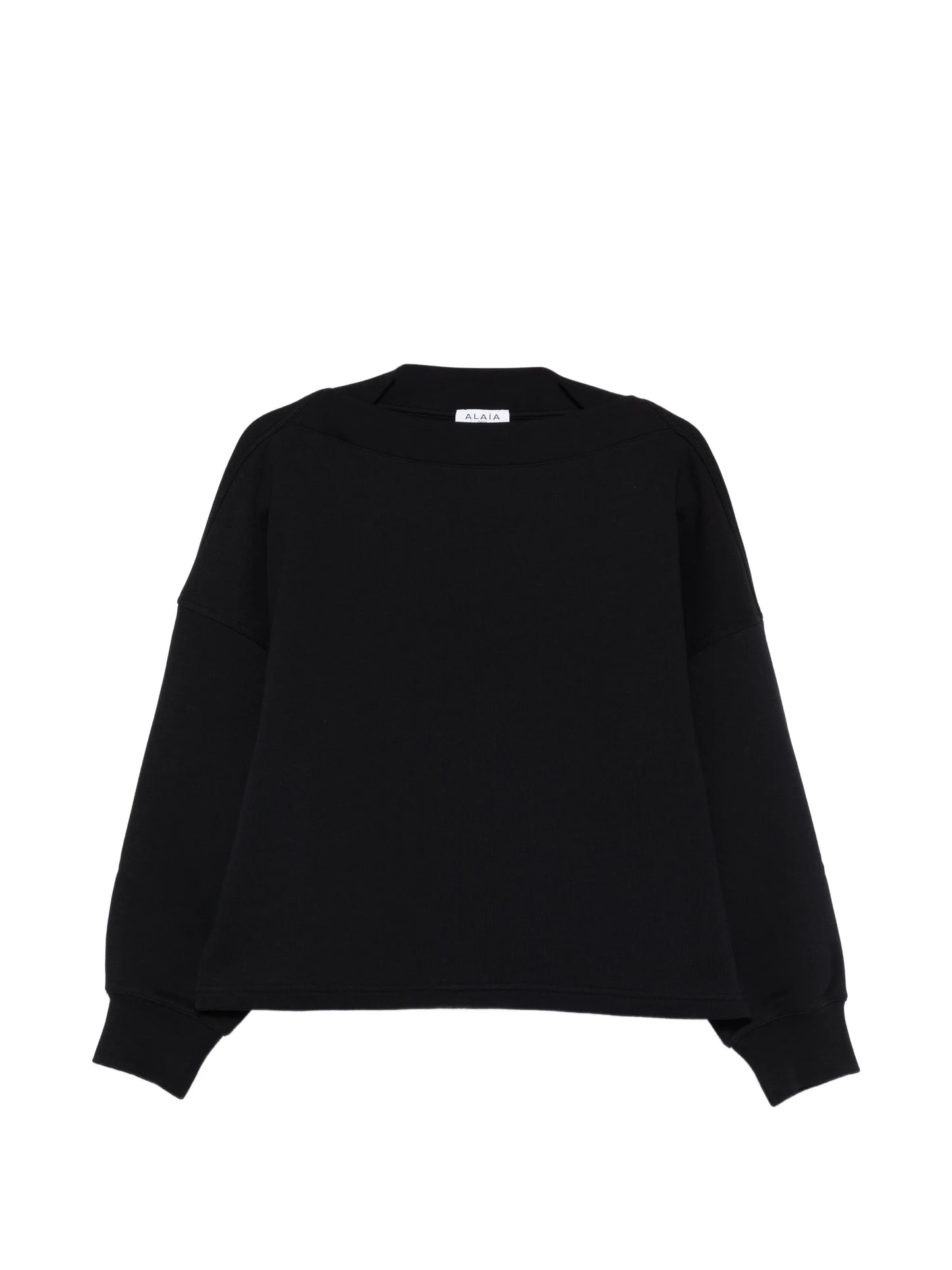 boat-neck sweatshirt