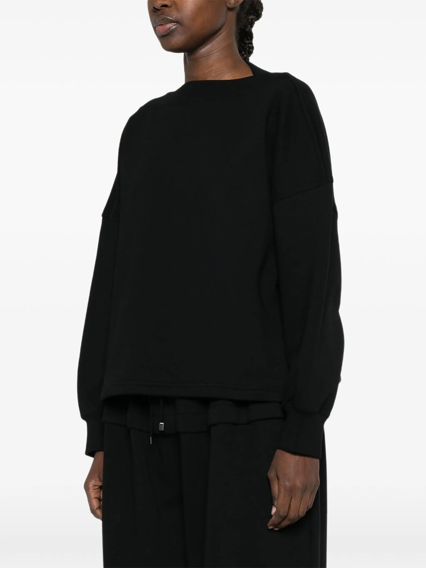 boat-neck sweatshirt