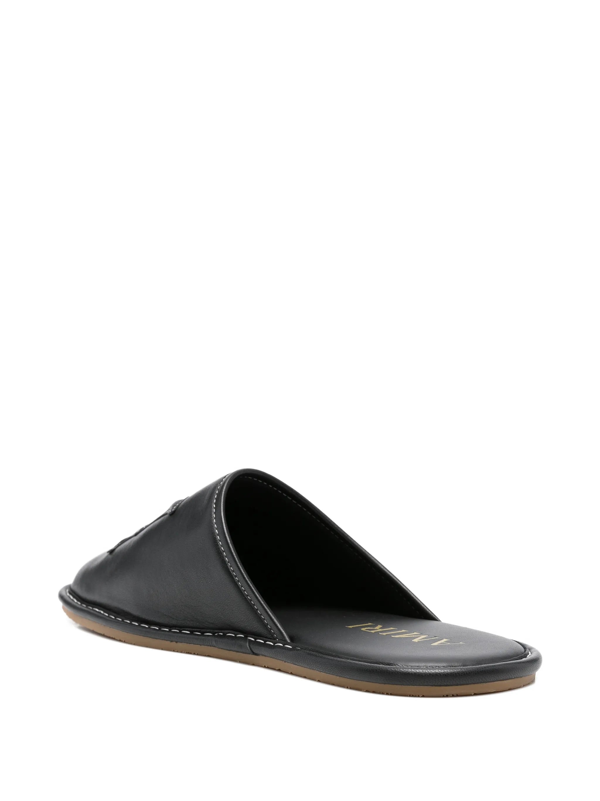 Ma appliqué leather slippers