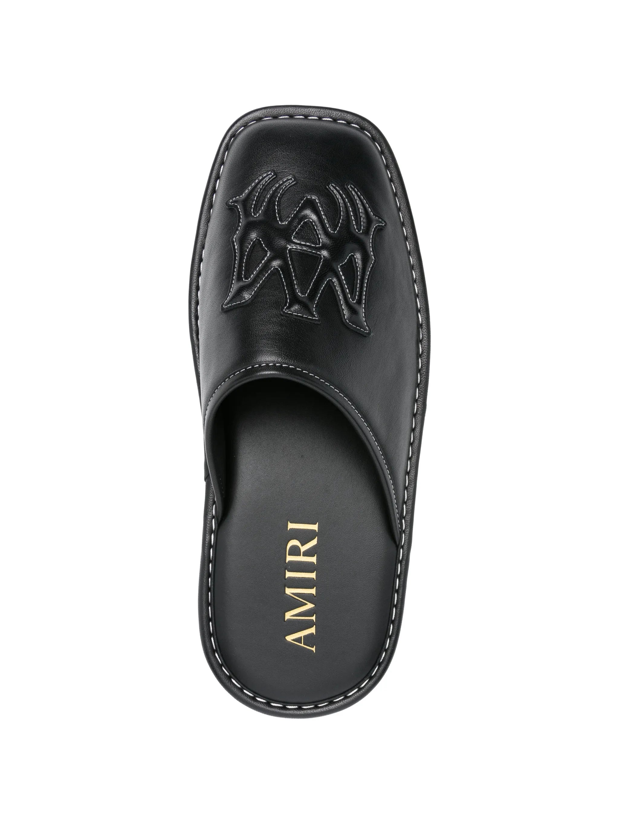 Ma appliqué leather slippers