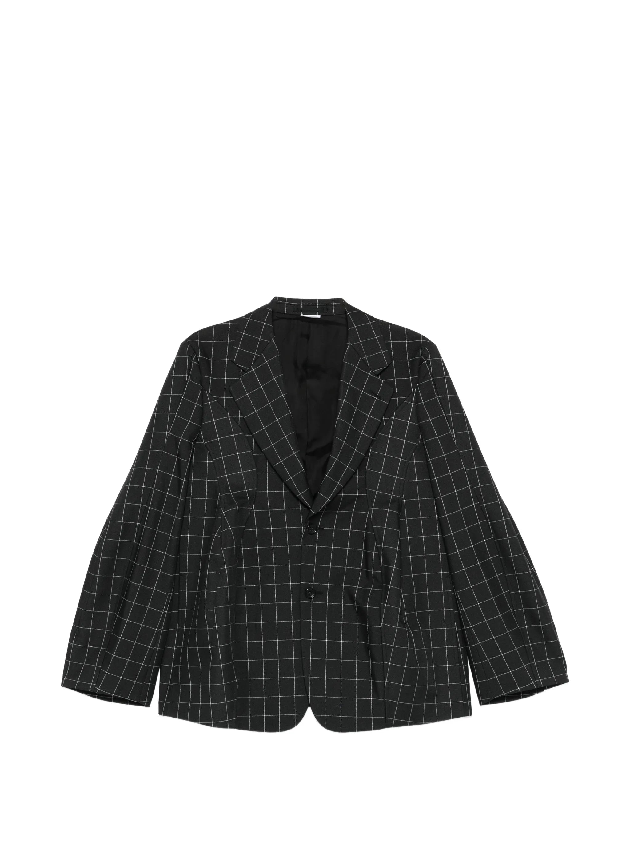 windowpane check tailored blazer