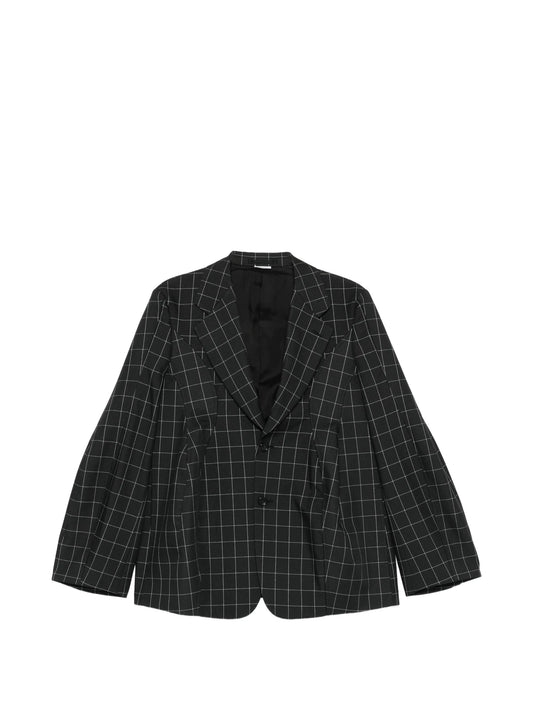 windowpane check tailored blazer