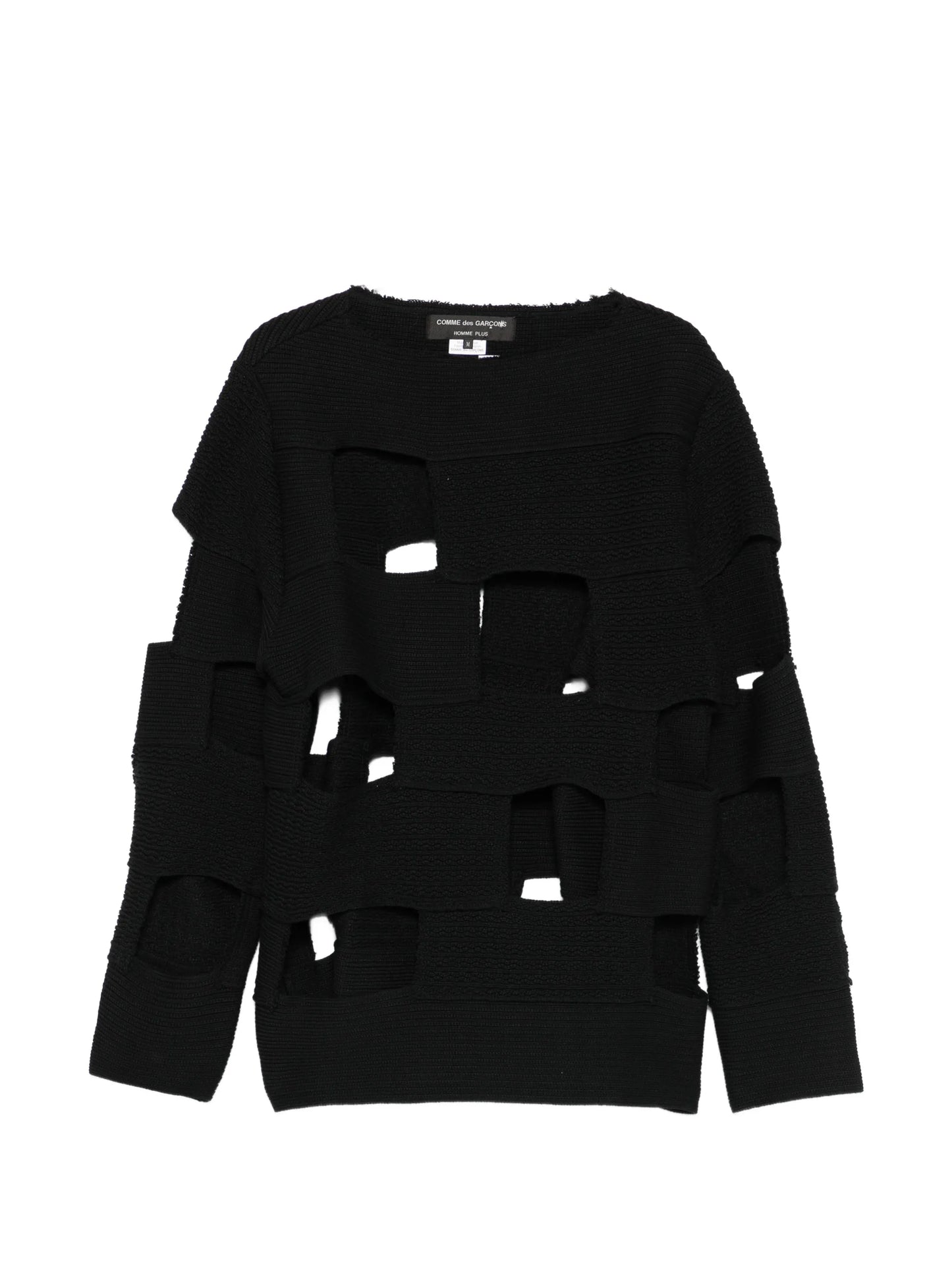 striped panelling crew-neck sweater