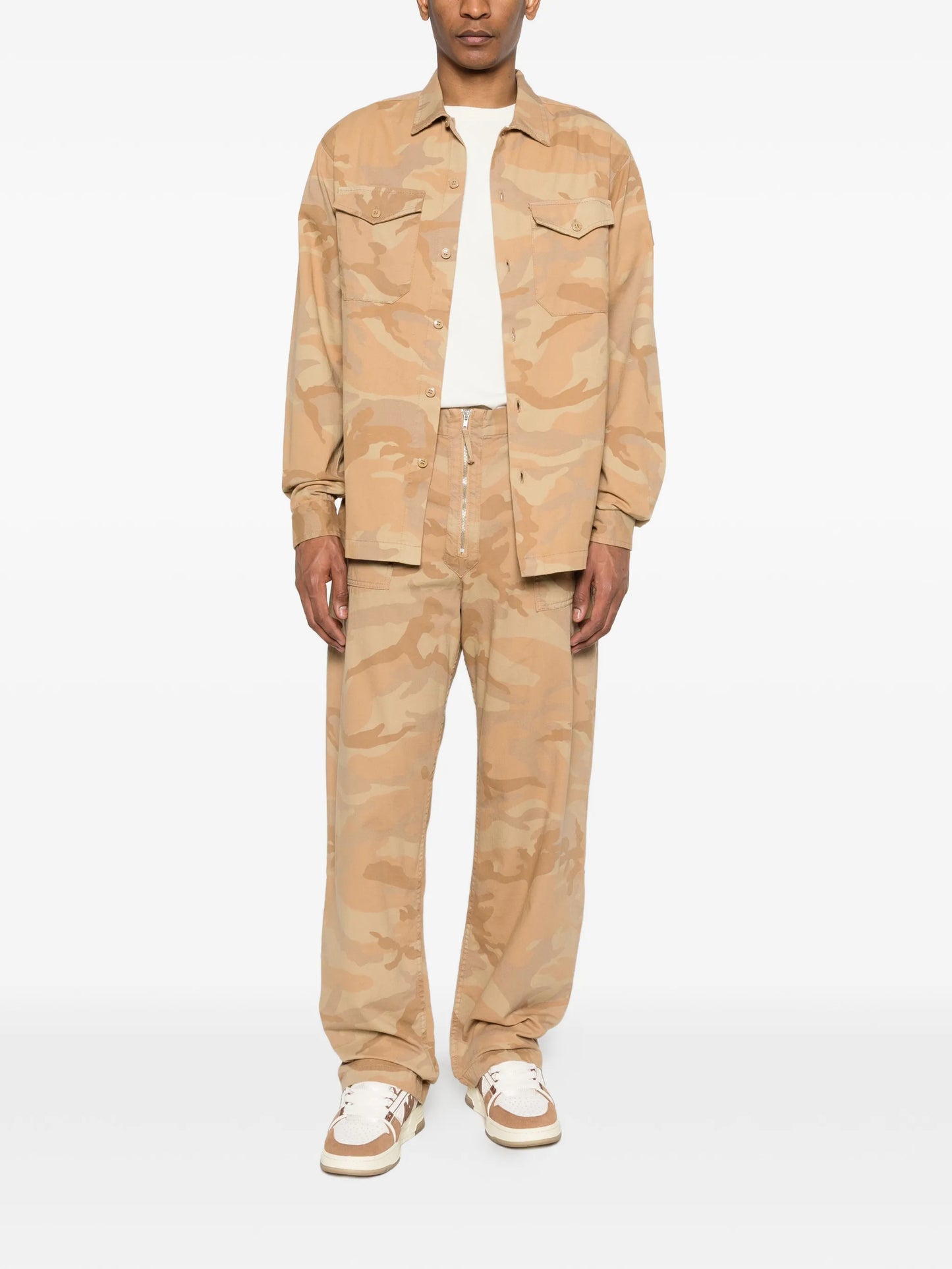 camouflage straight trousers