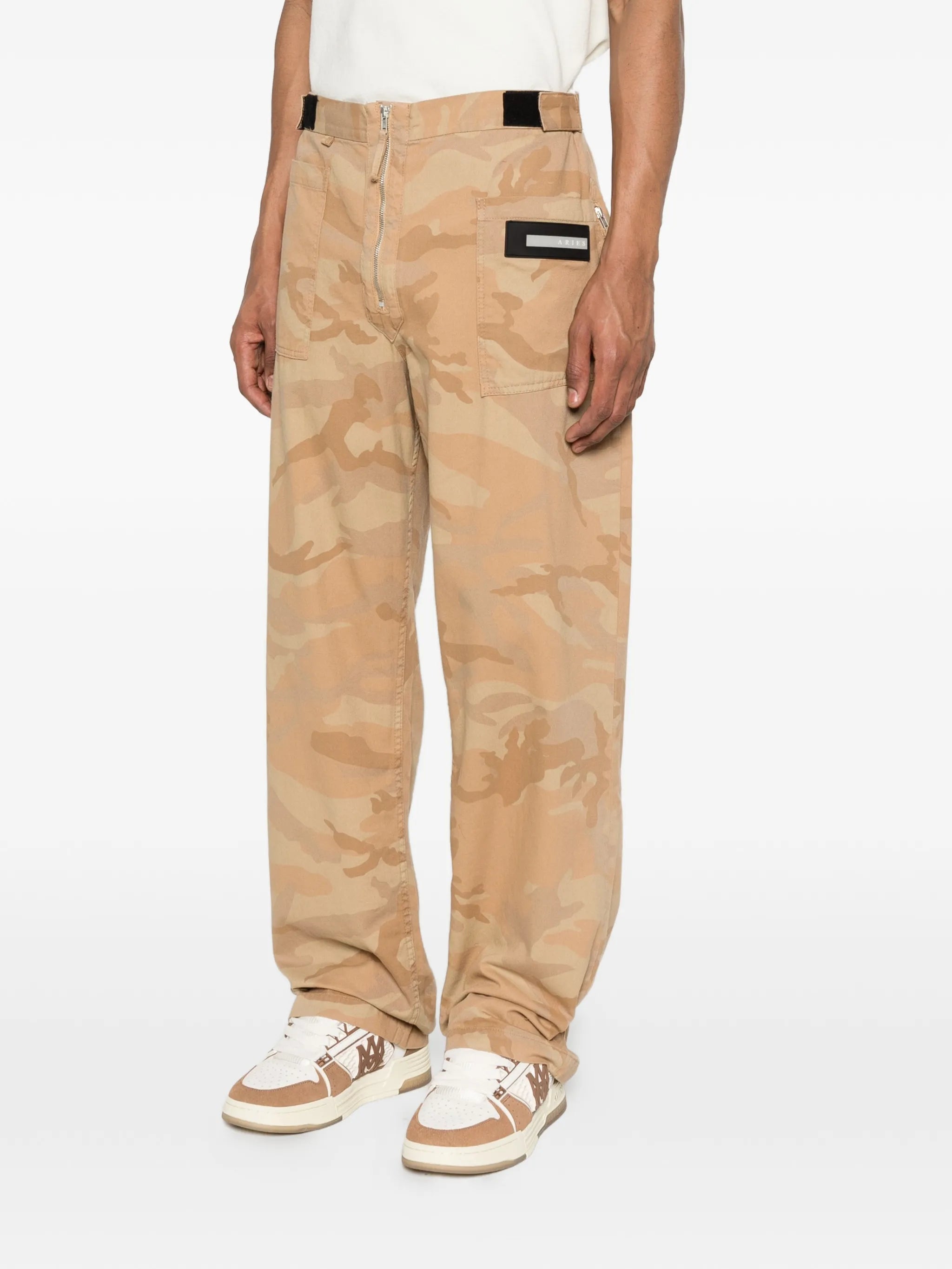 camouflage straight trousers