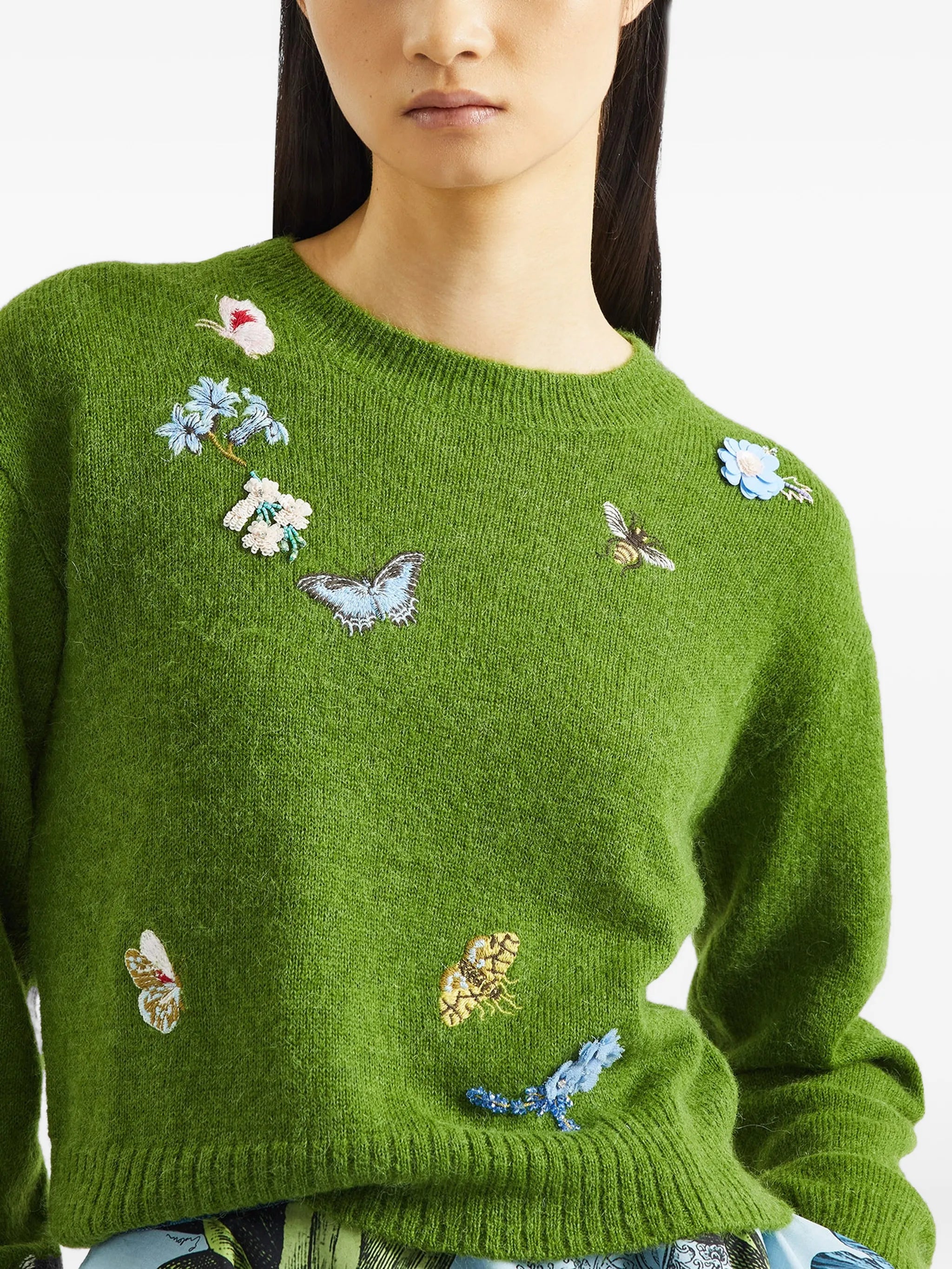 embellished crew-neck sweater