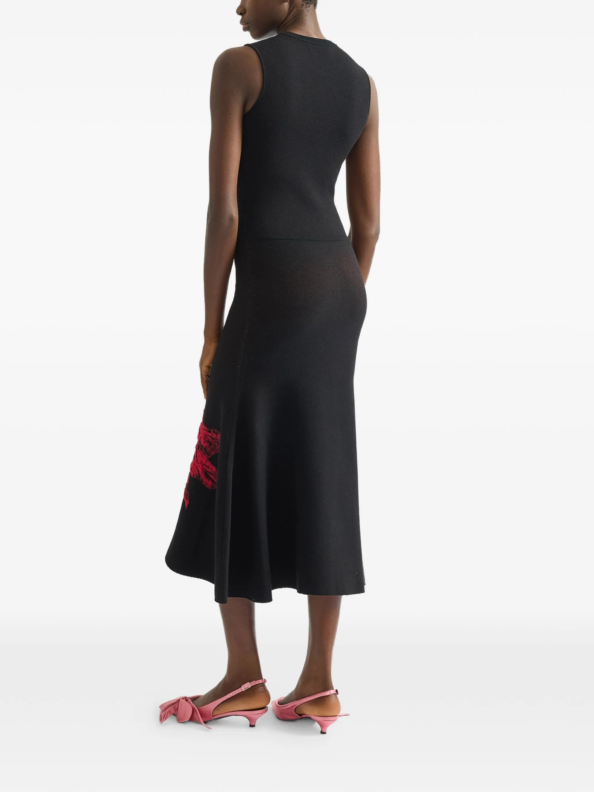 sleeveless knitted midi dress