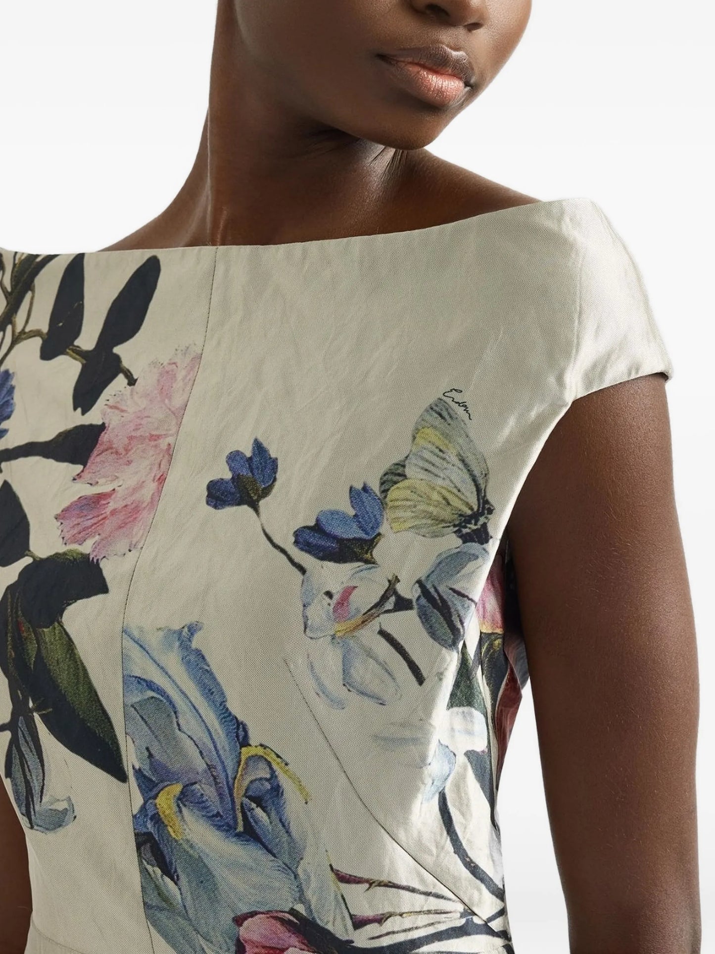 floral-print satin maxi dress