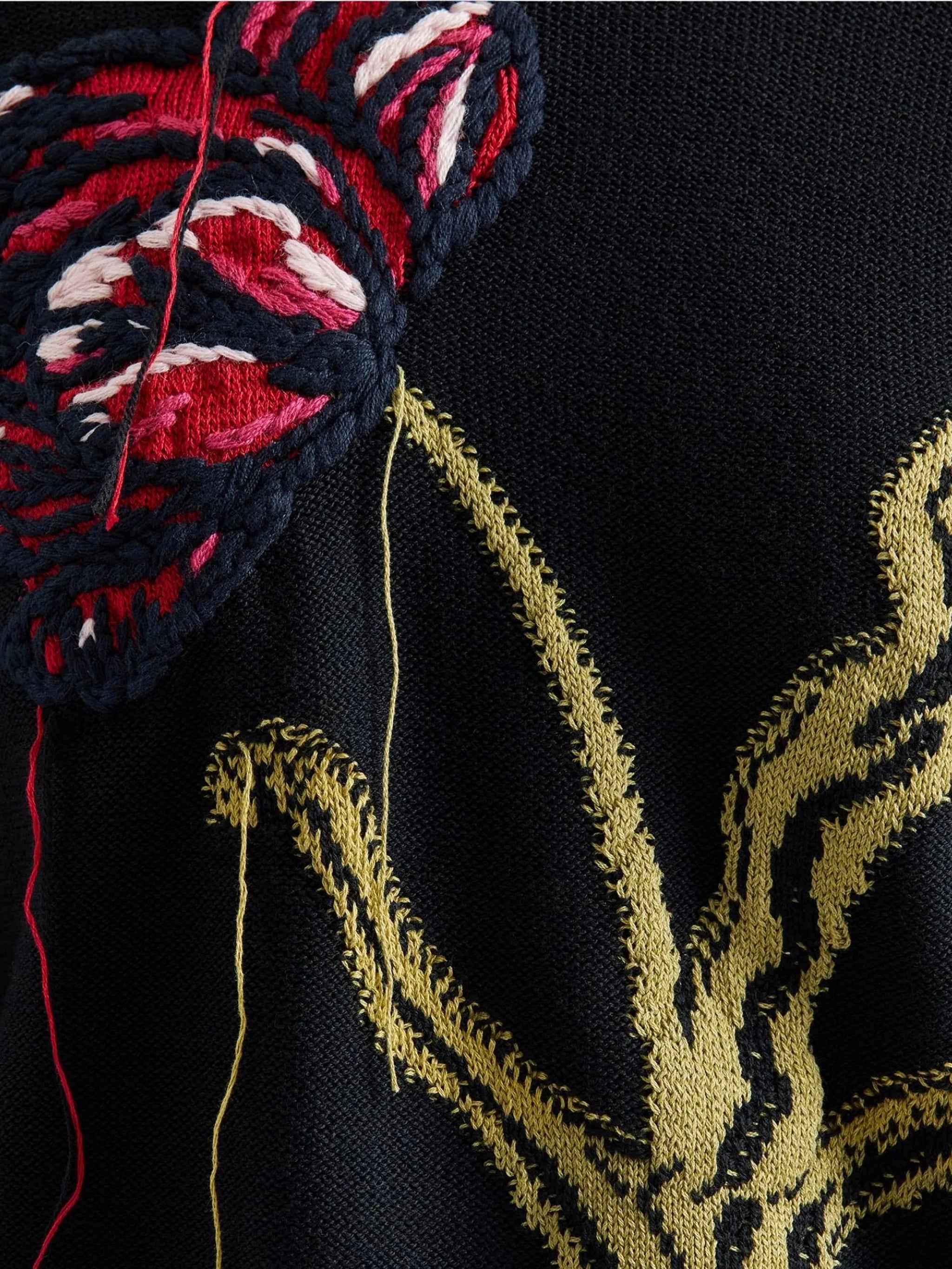floral-intarsia crew-neck sweater