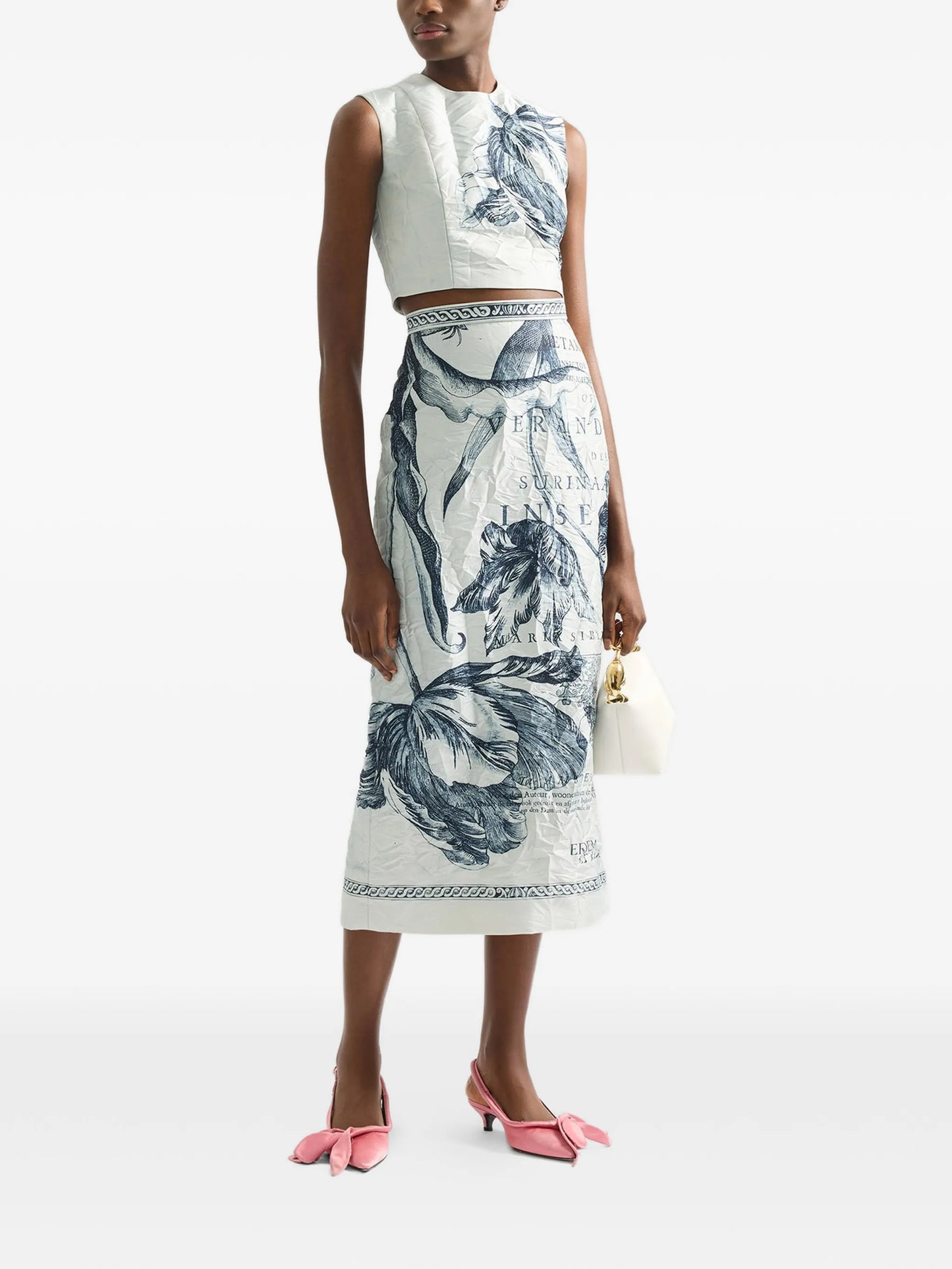 floral-print midi skirt