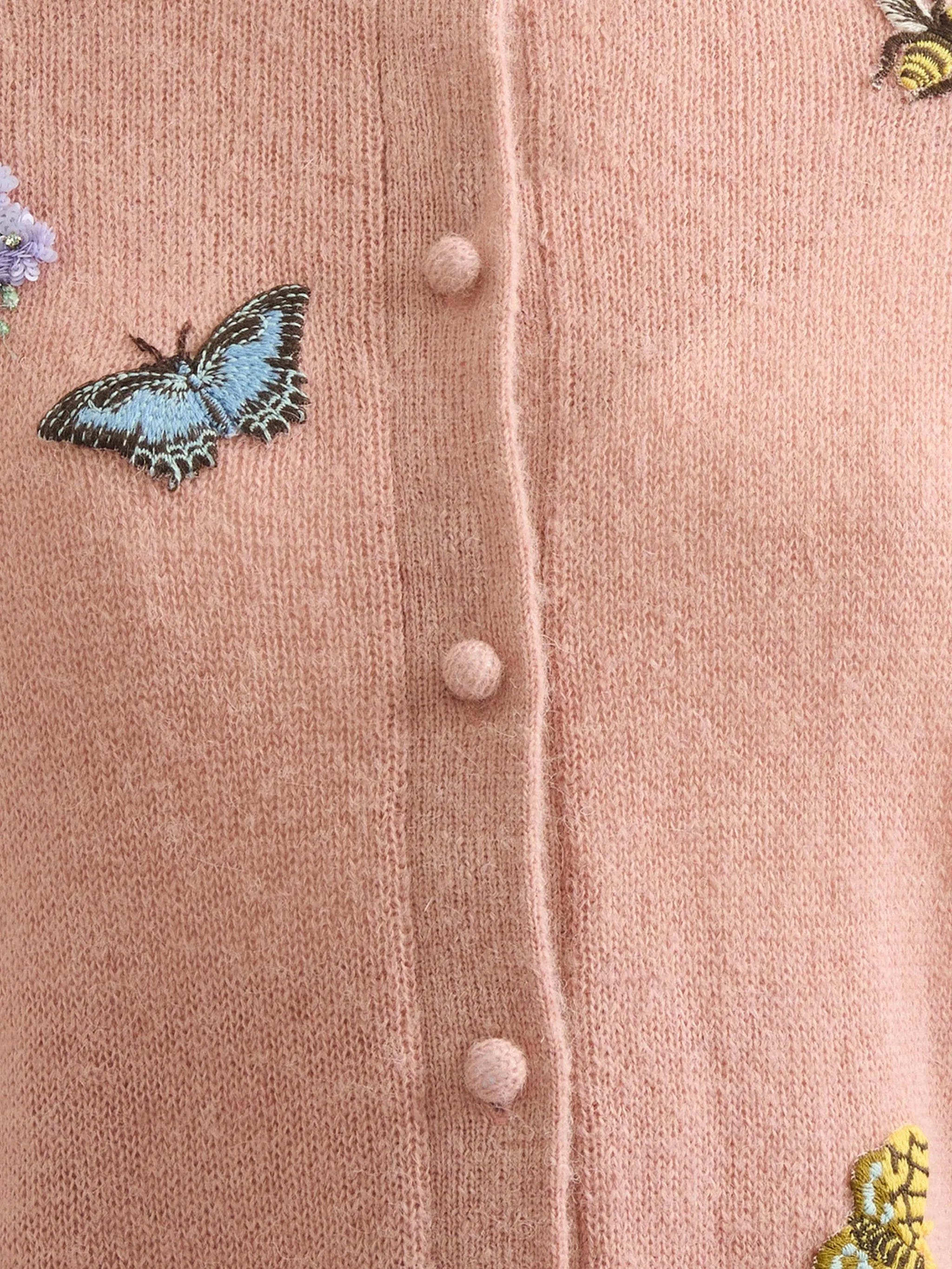 embellished crew-neck cardigan