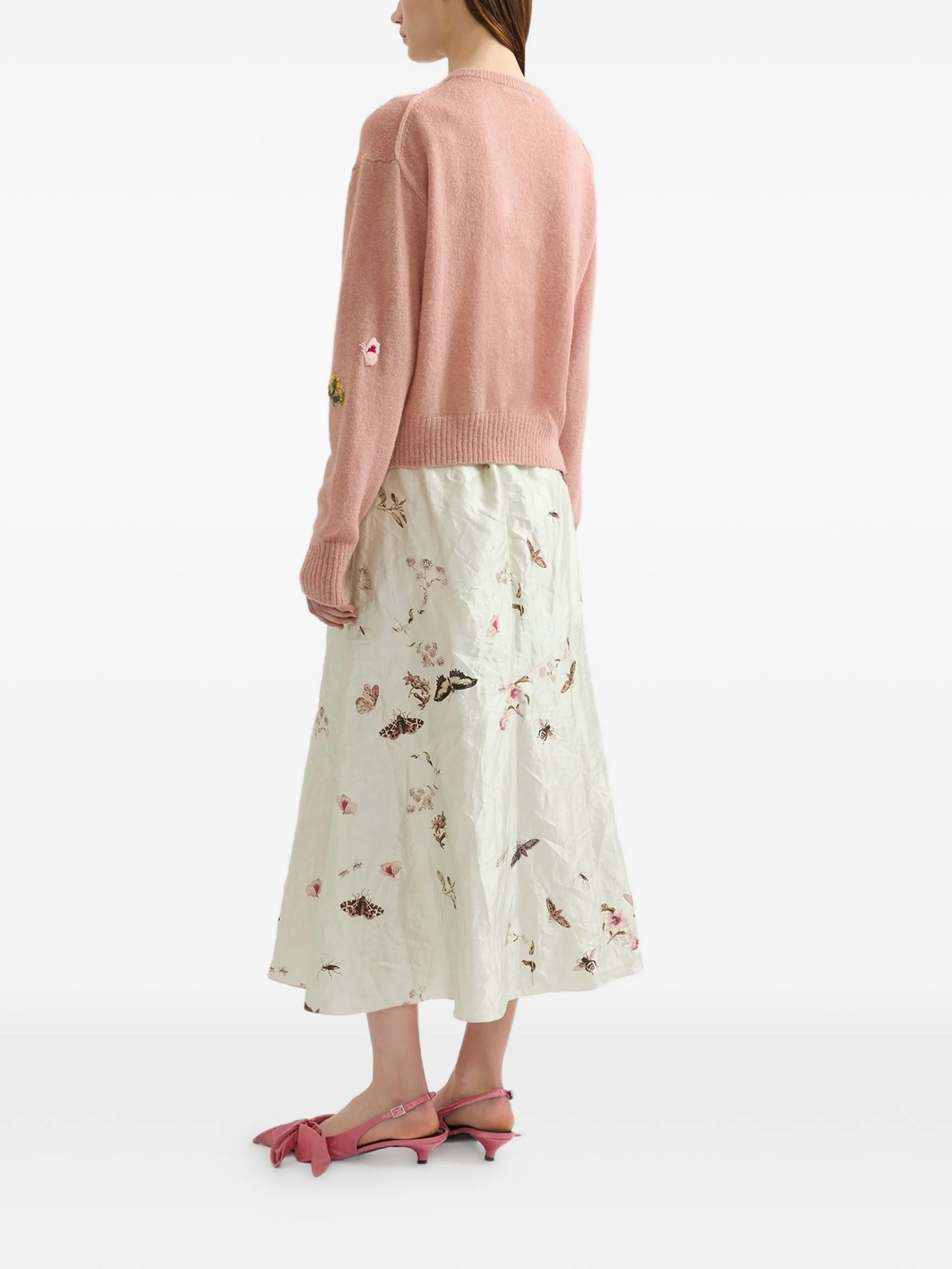 embellished crew-neck cardigan