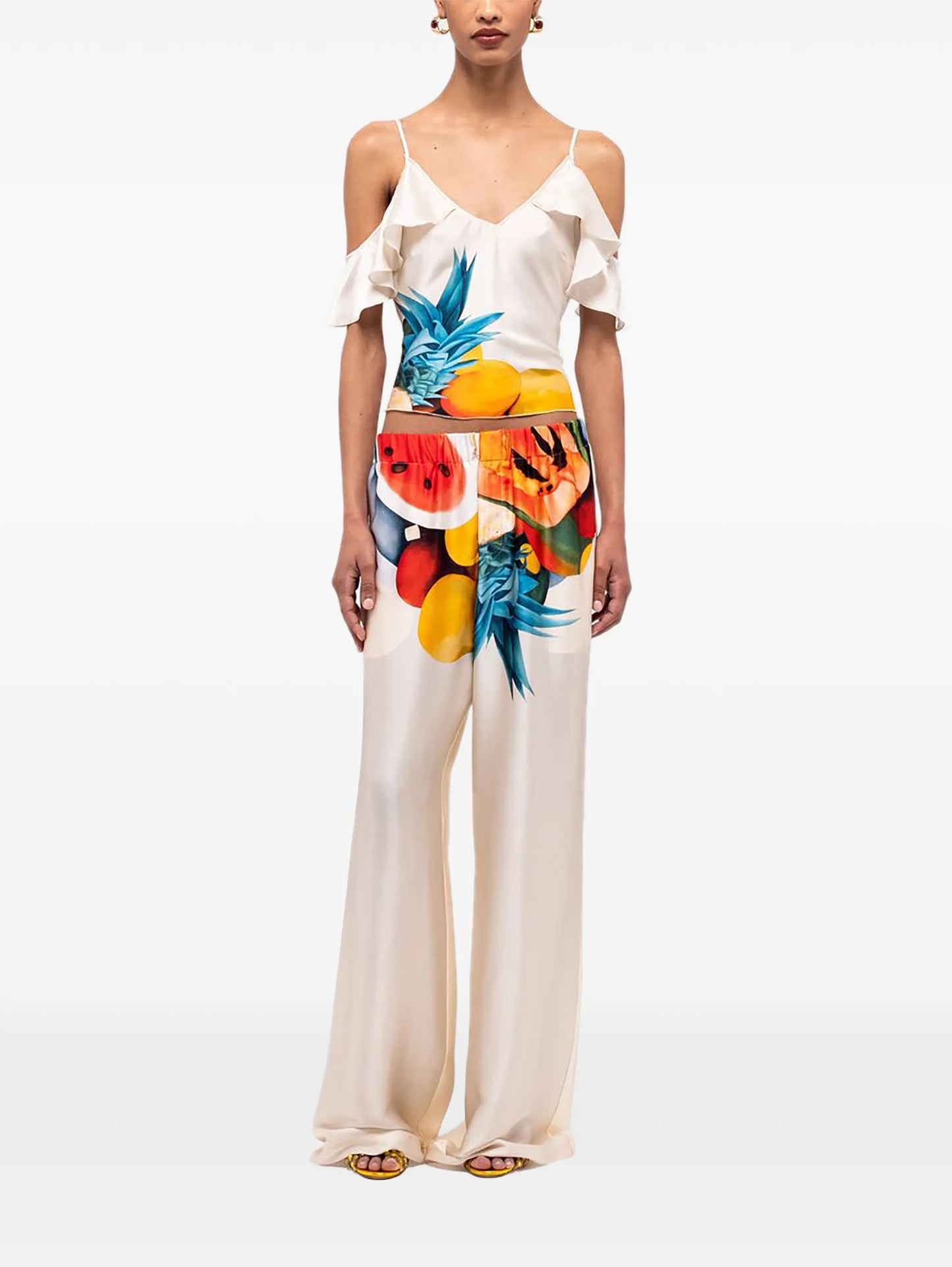 Salpicon fruit-print trousers