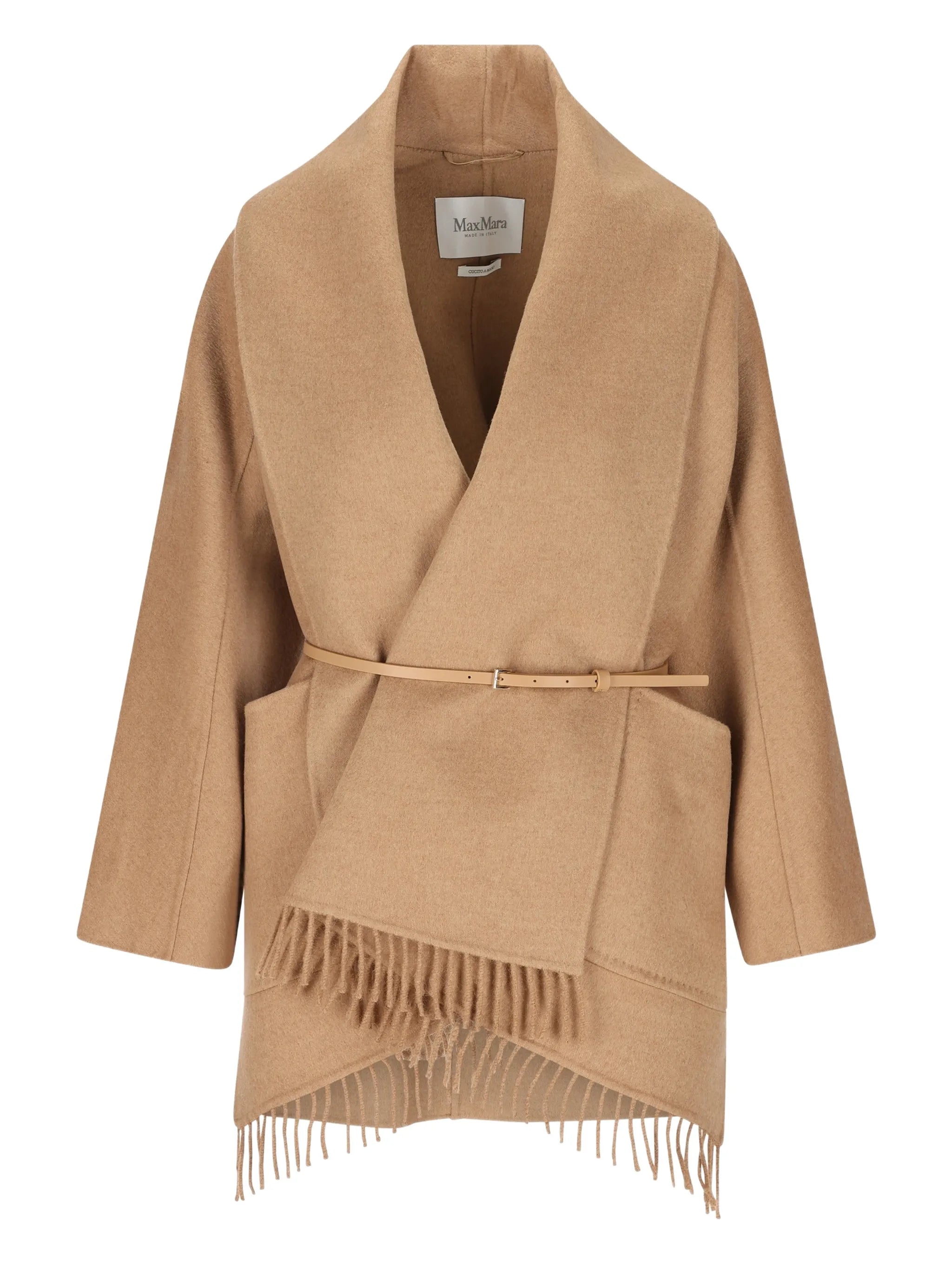 Abilita fringed long-sleeve coat