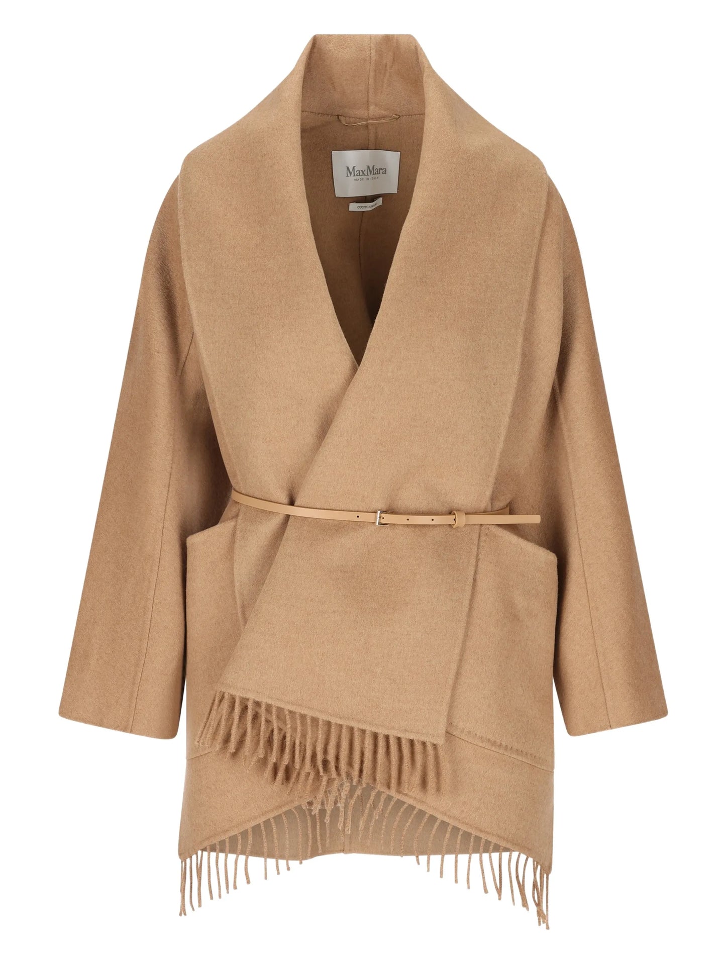 Abilita fringed long-sleeve coat