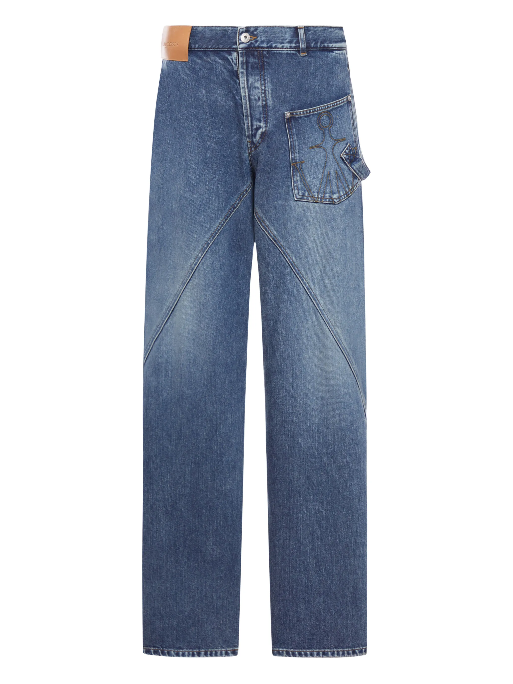 panelled wide-leg jeans