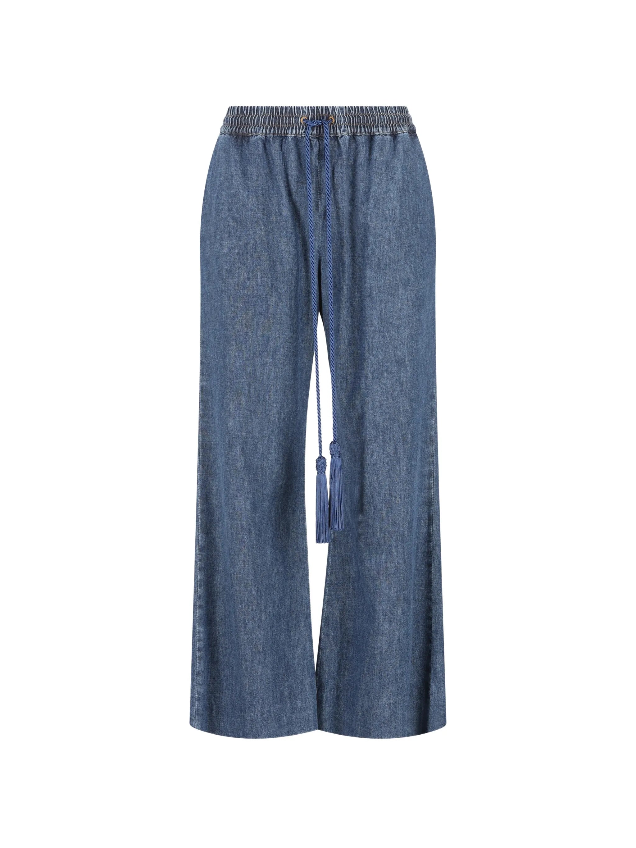 elastic-waist jeans