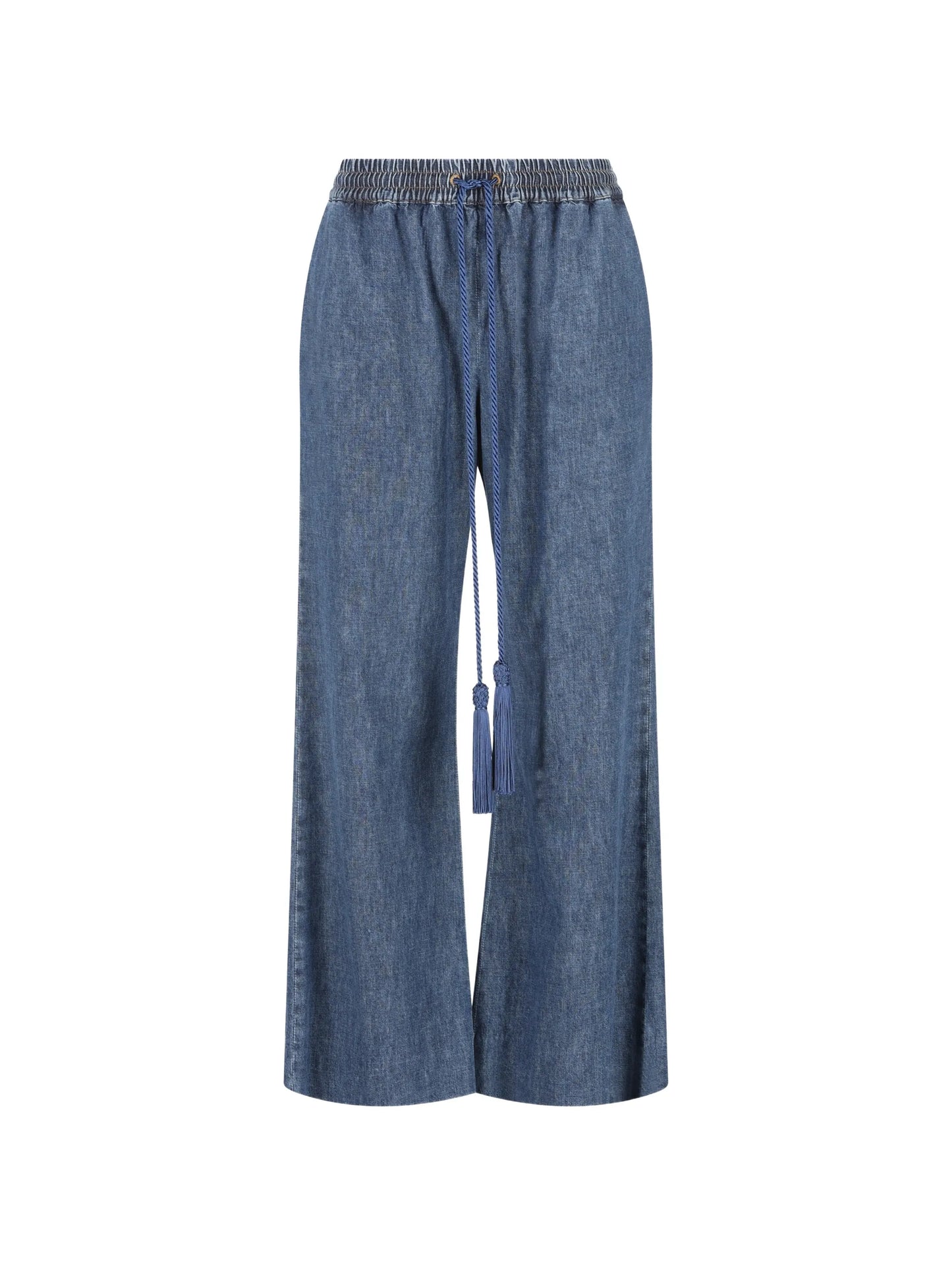 elastic-waist jeans