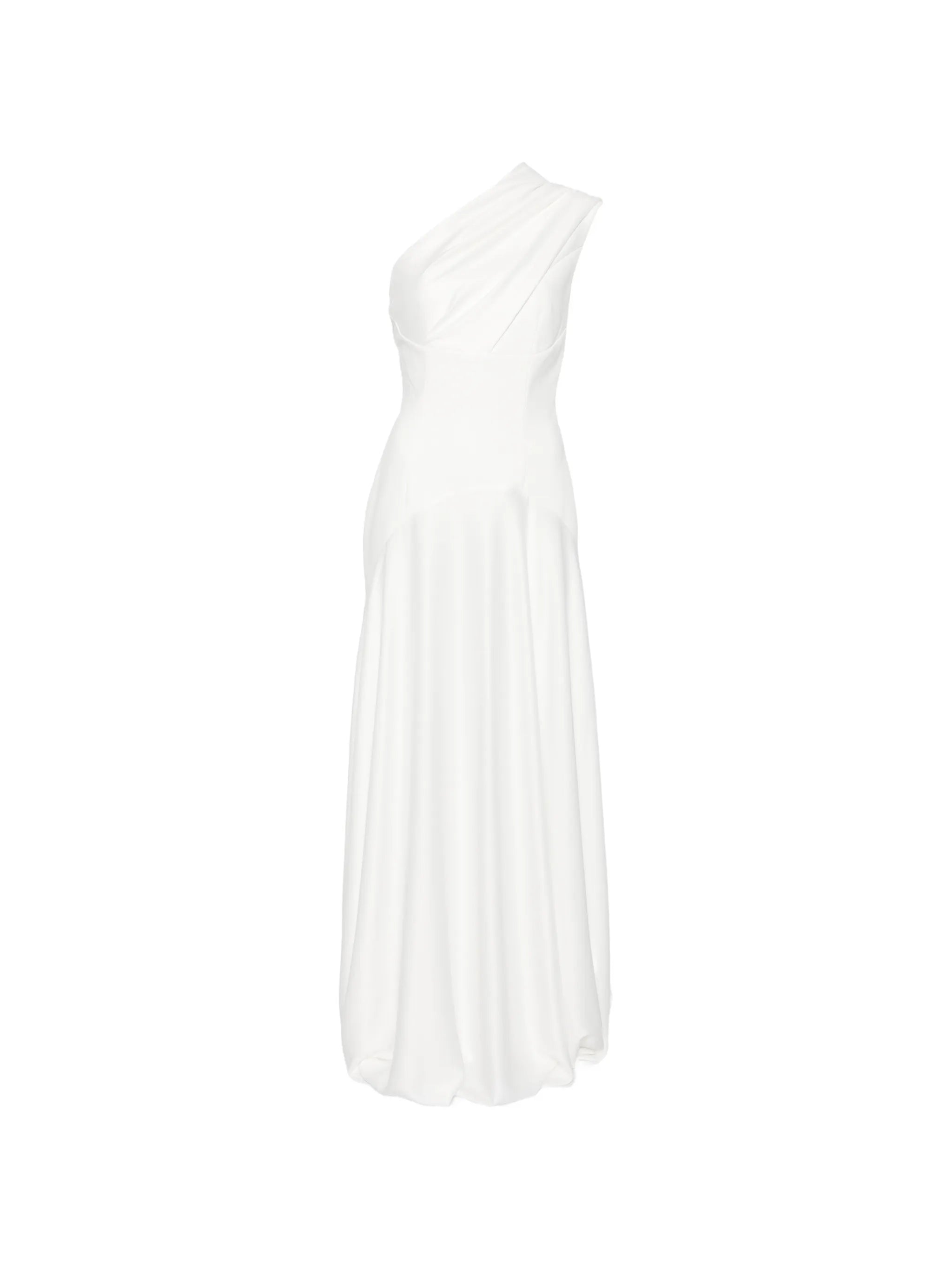 one-shoulder draped maxi dress