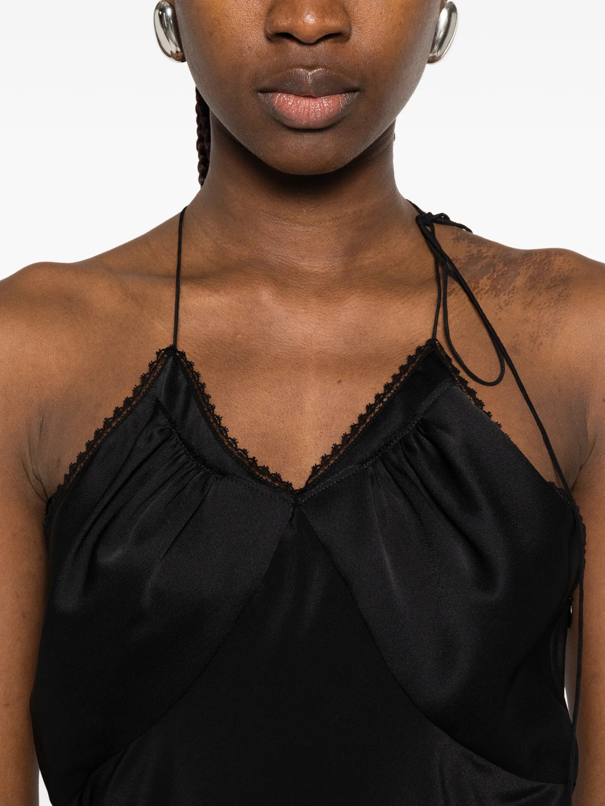 gathered halterneck top