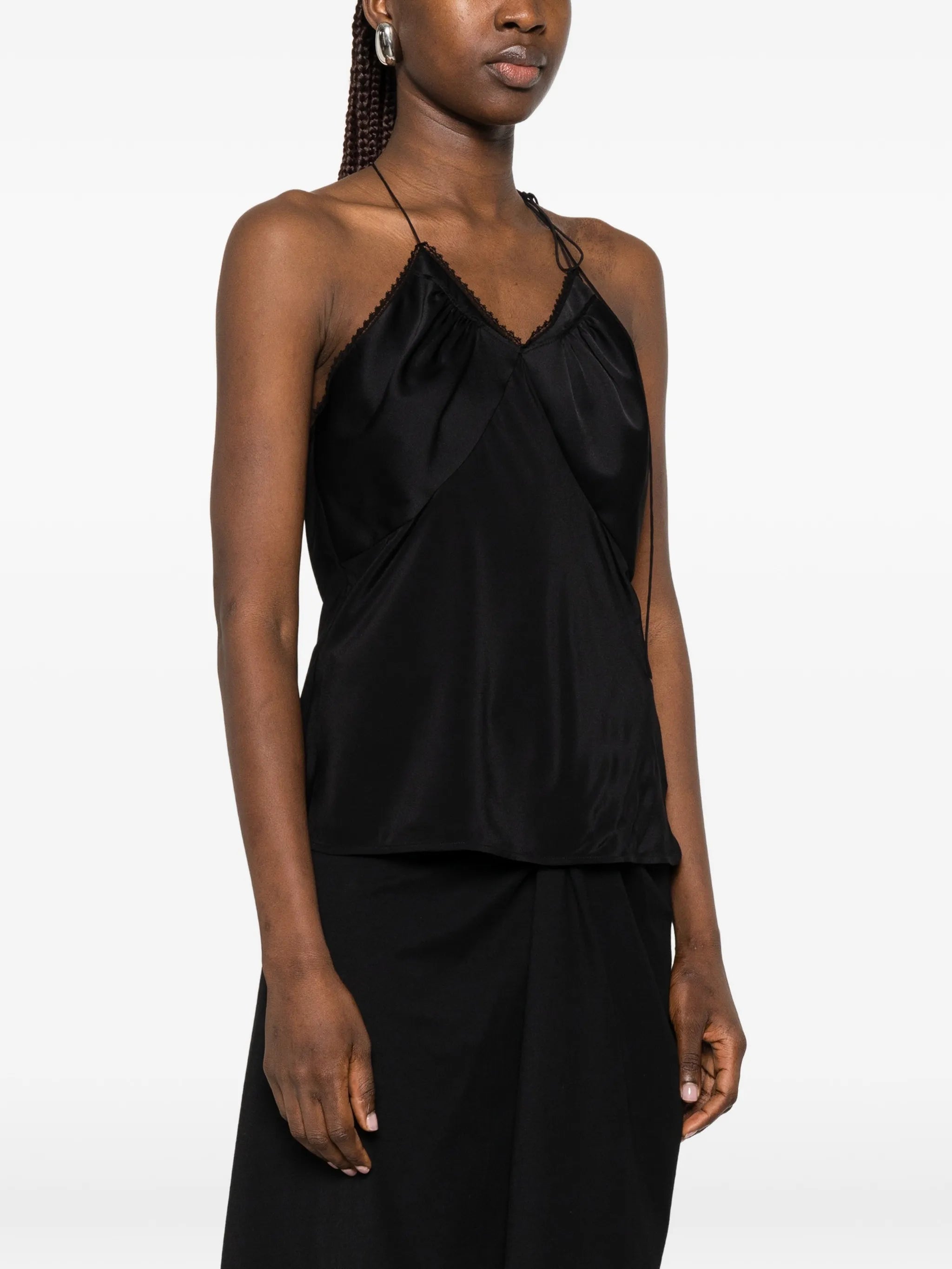 gathered halterneck top