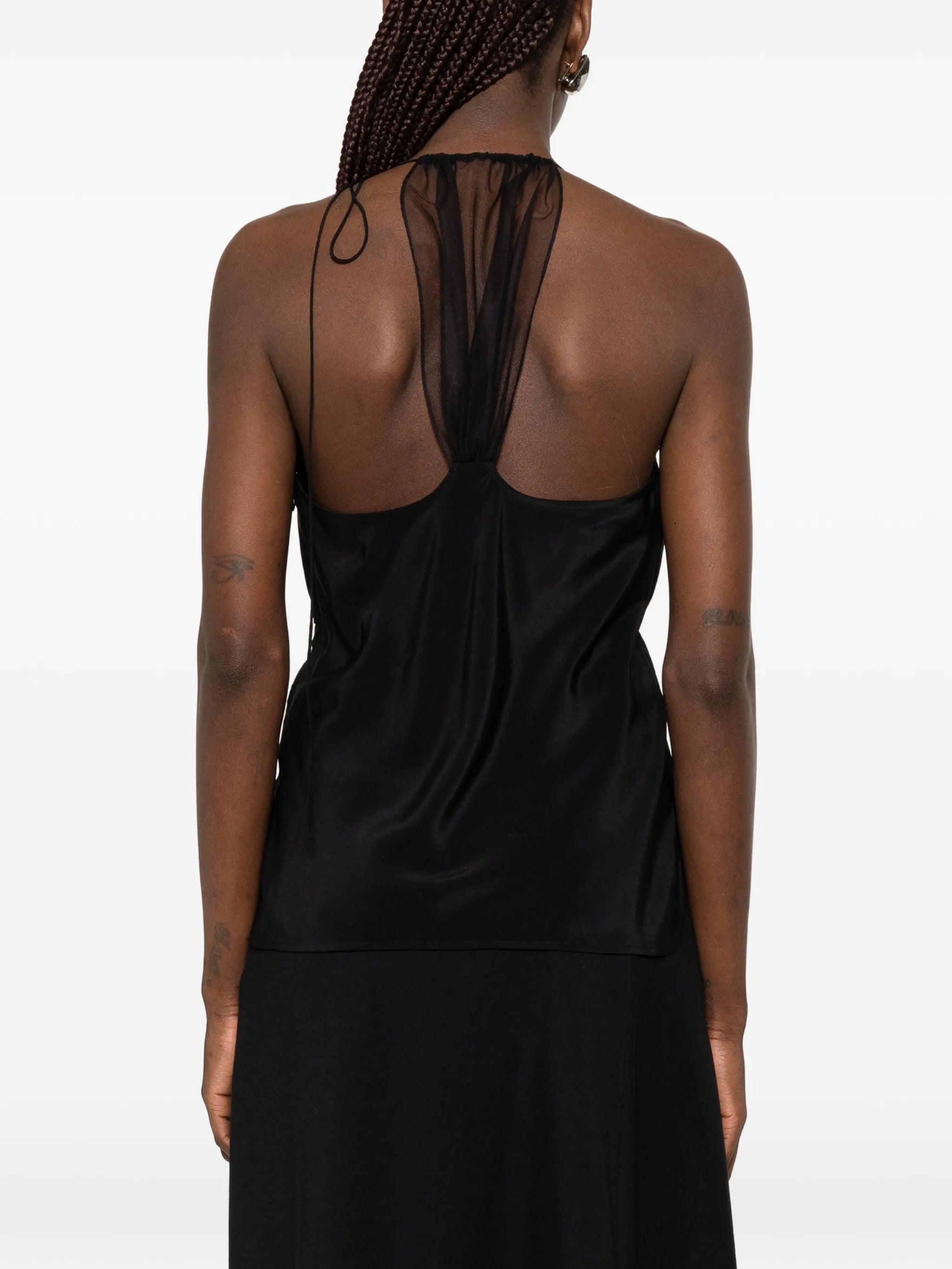 gathered halterneck top