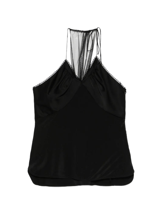 gathered halterneck top