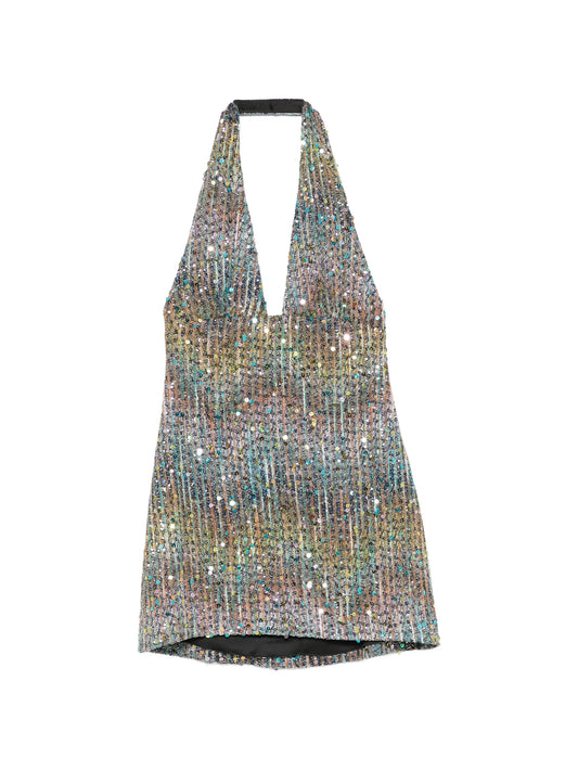 sequin-embellished halterneck mini dress