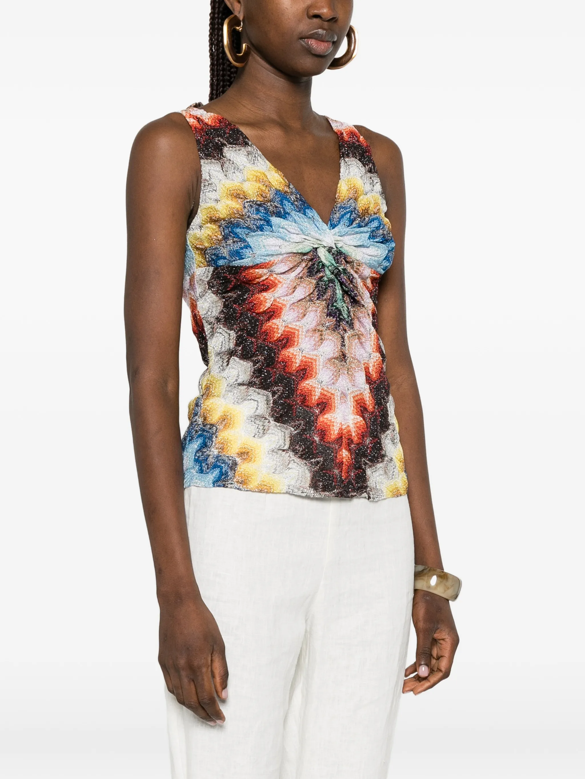 lace top with gathered neckline