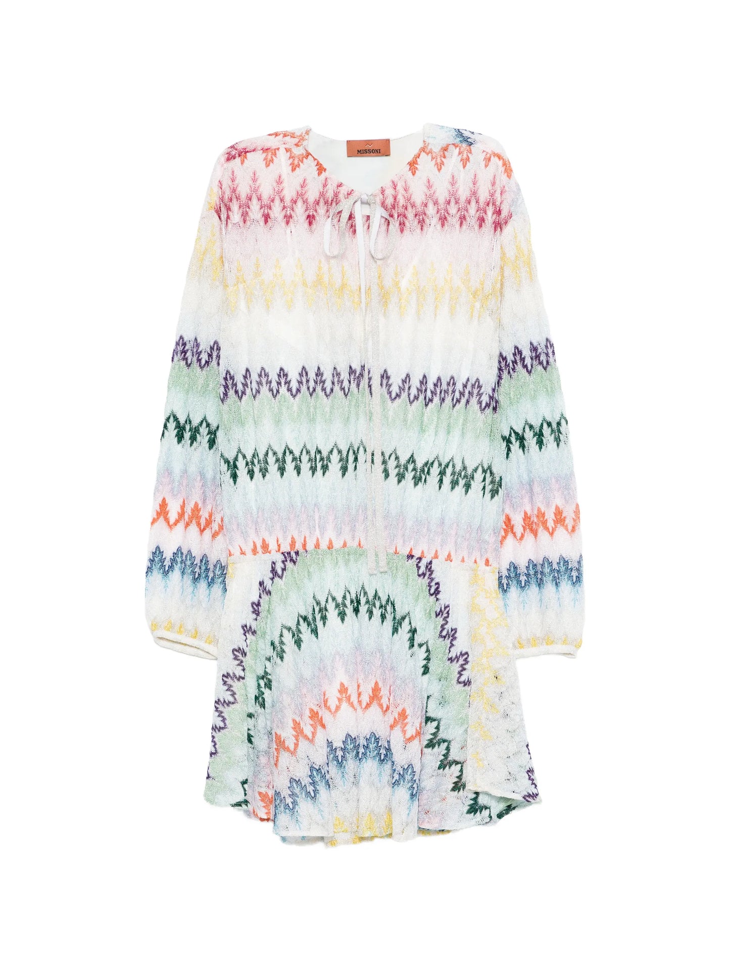 zigzag tie mini dress