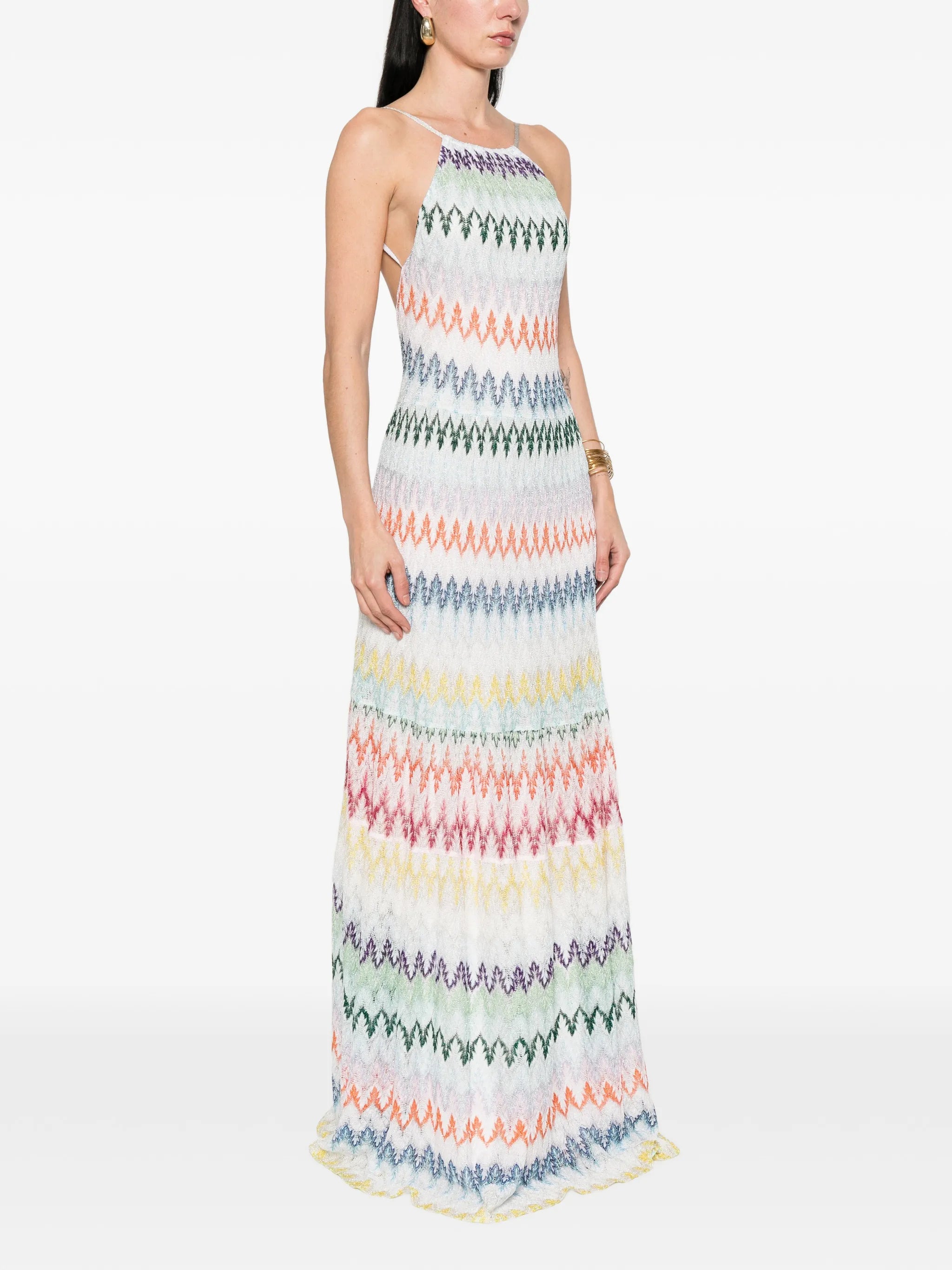 striped sleeveless maxi dress