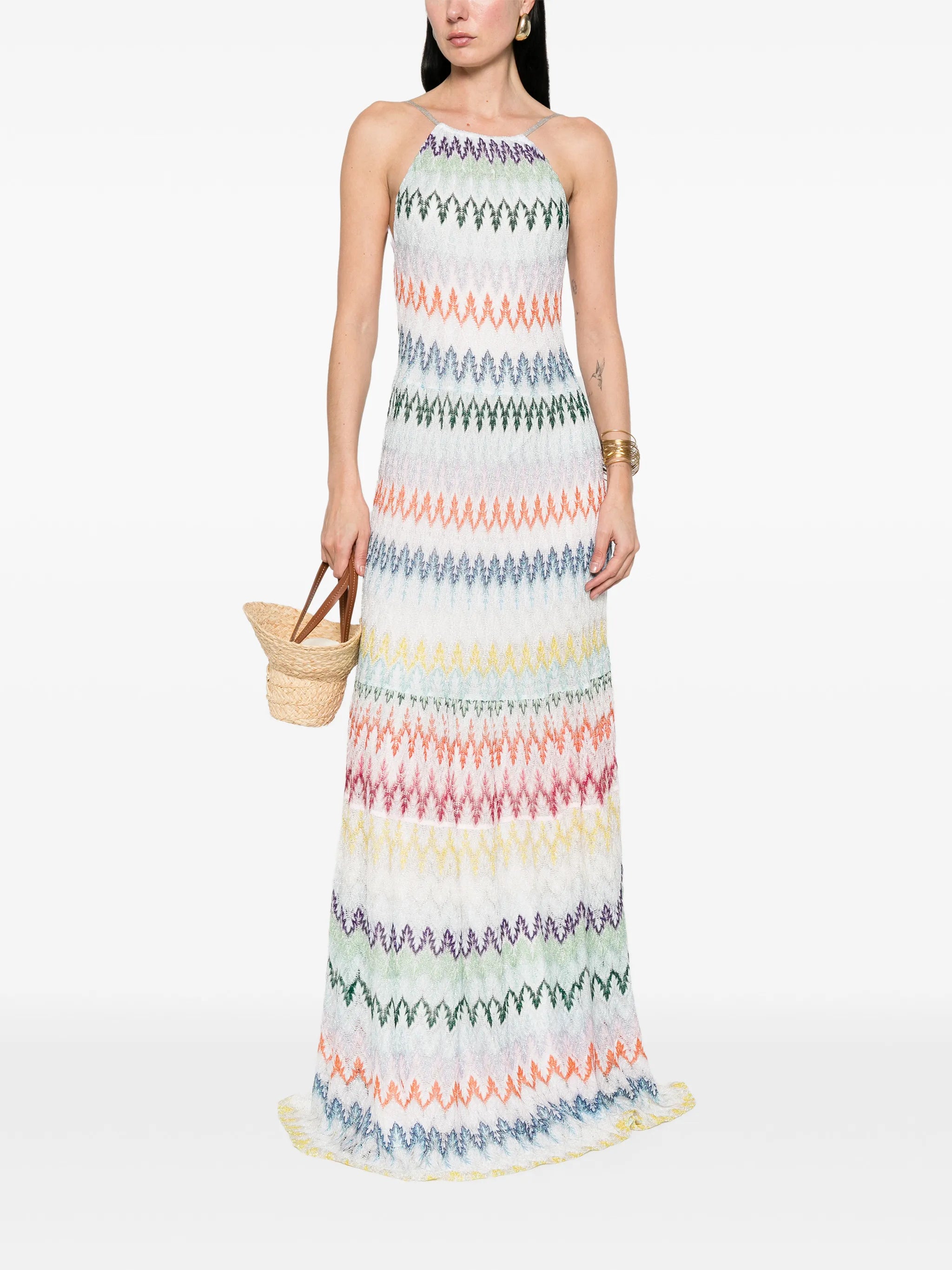 striped sleeveless maxi dress