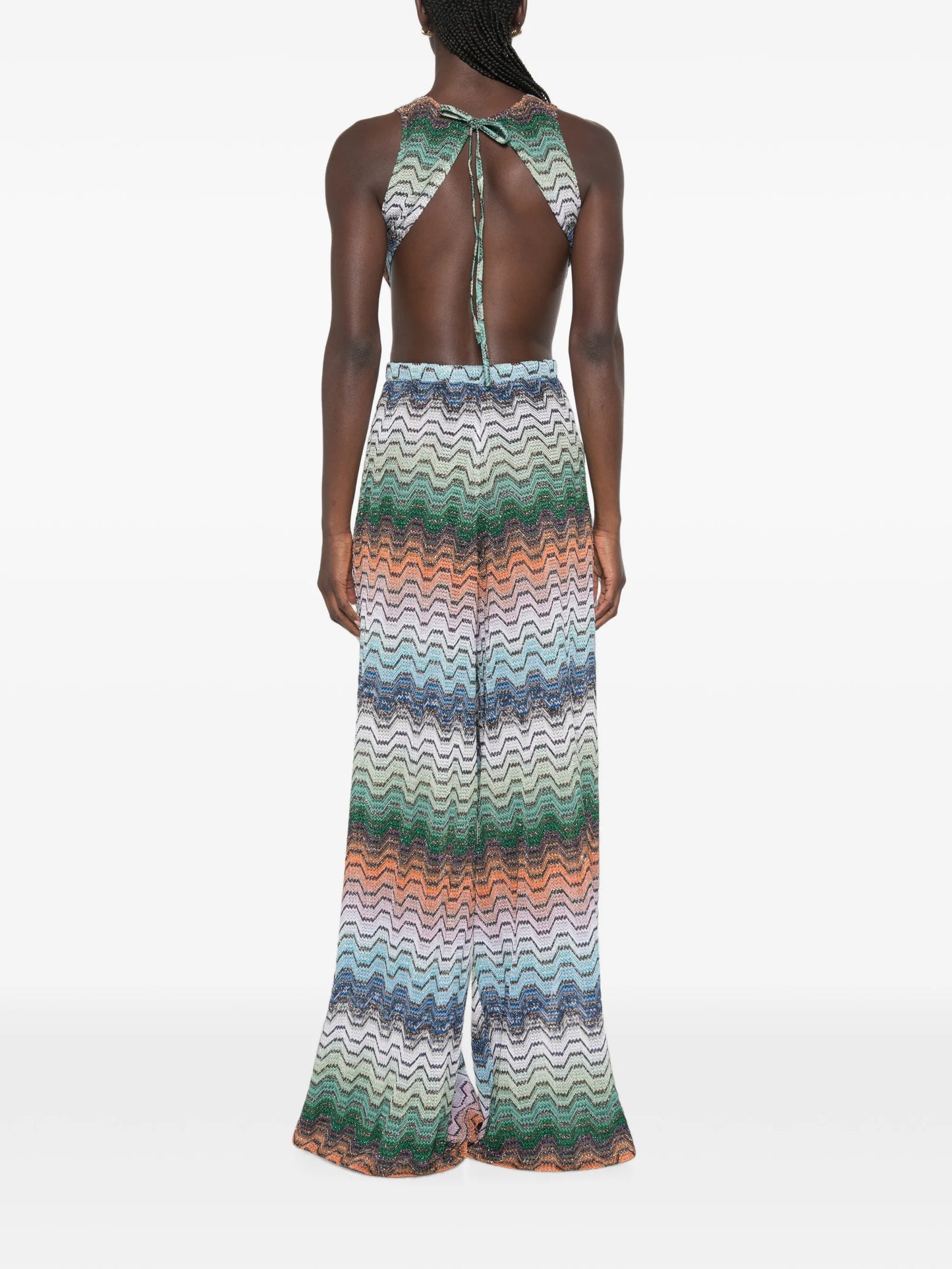 zigzap-pattern jumpsuit
