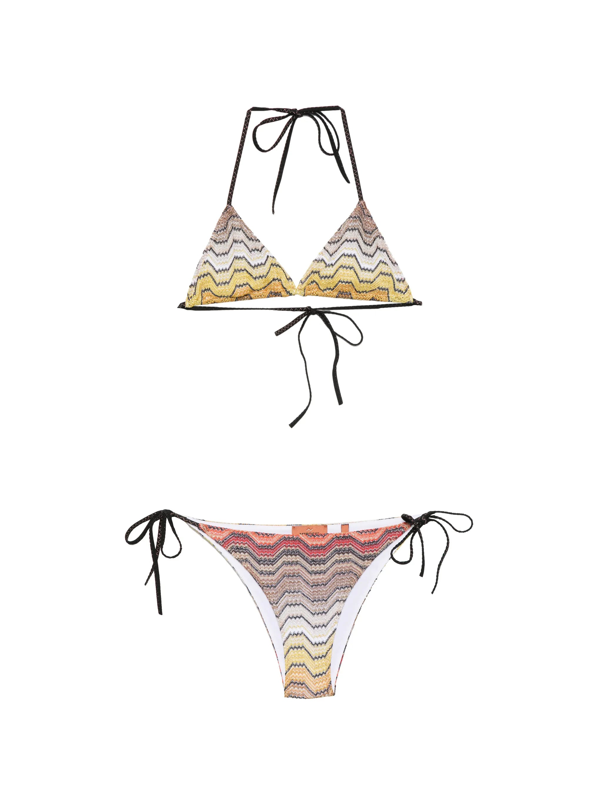 zigzag-knit triangle bikini