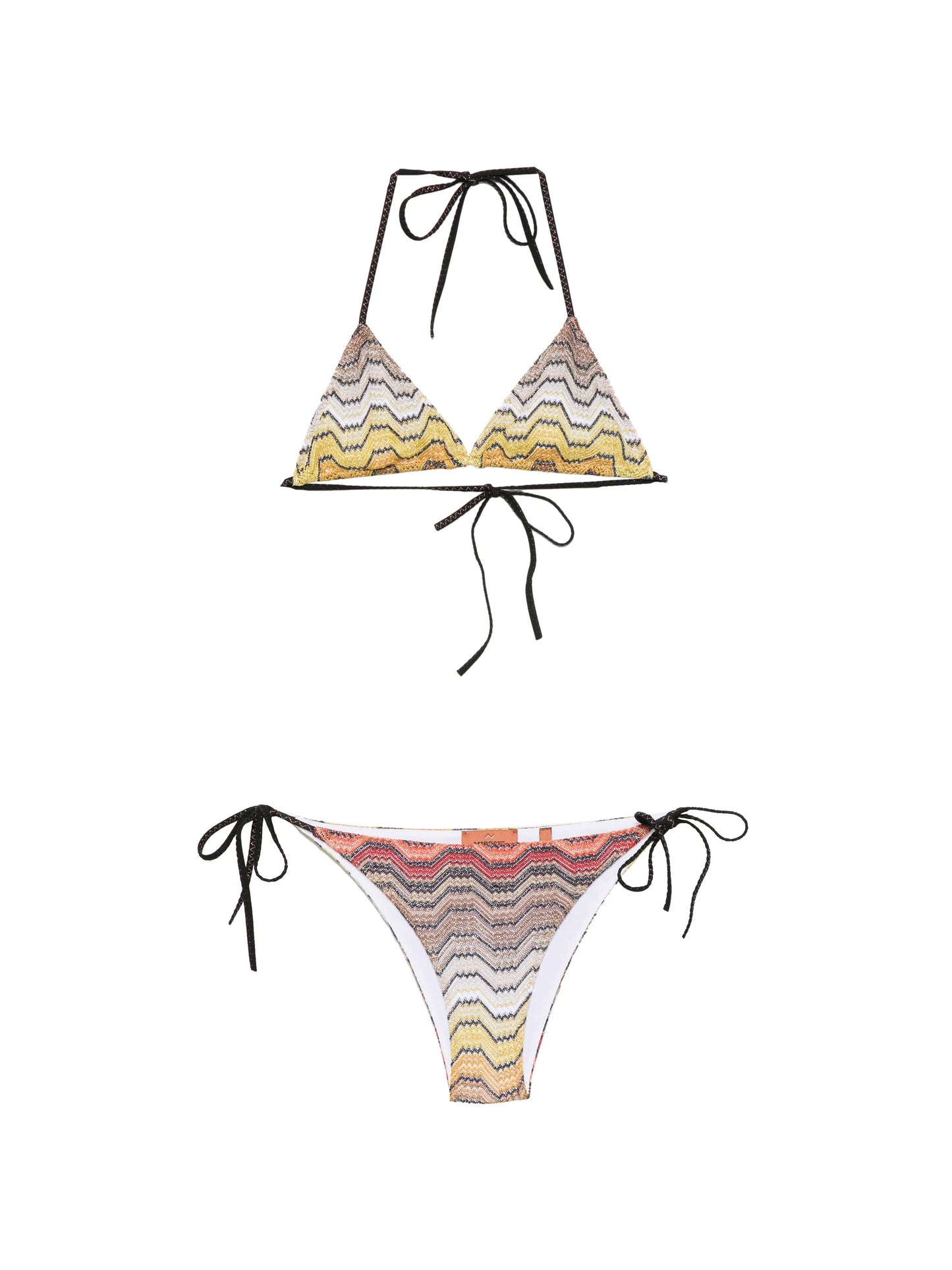 zigzag-knit triangle bikini