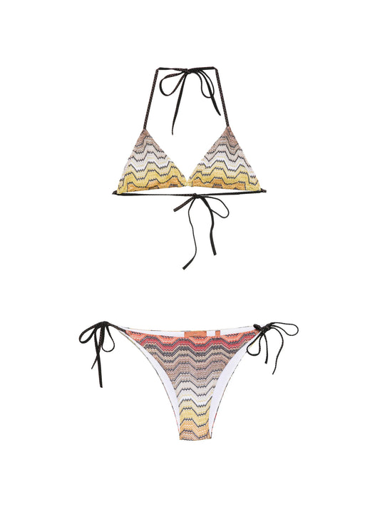 zigzag-knit triangle bikini
