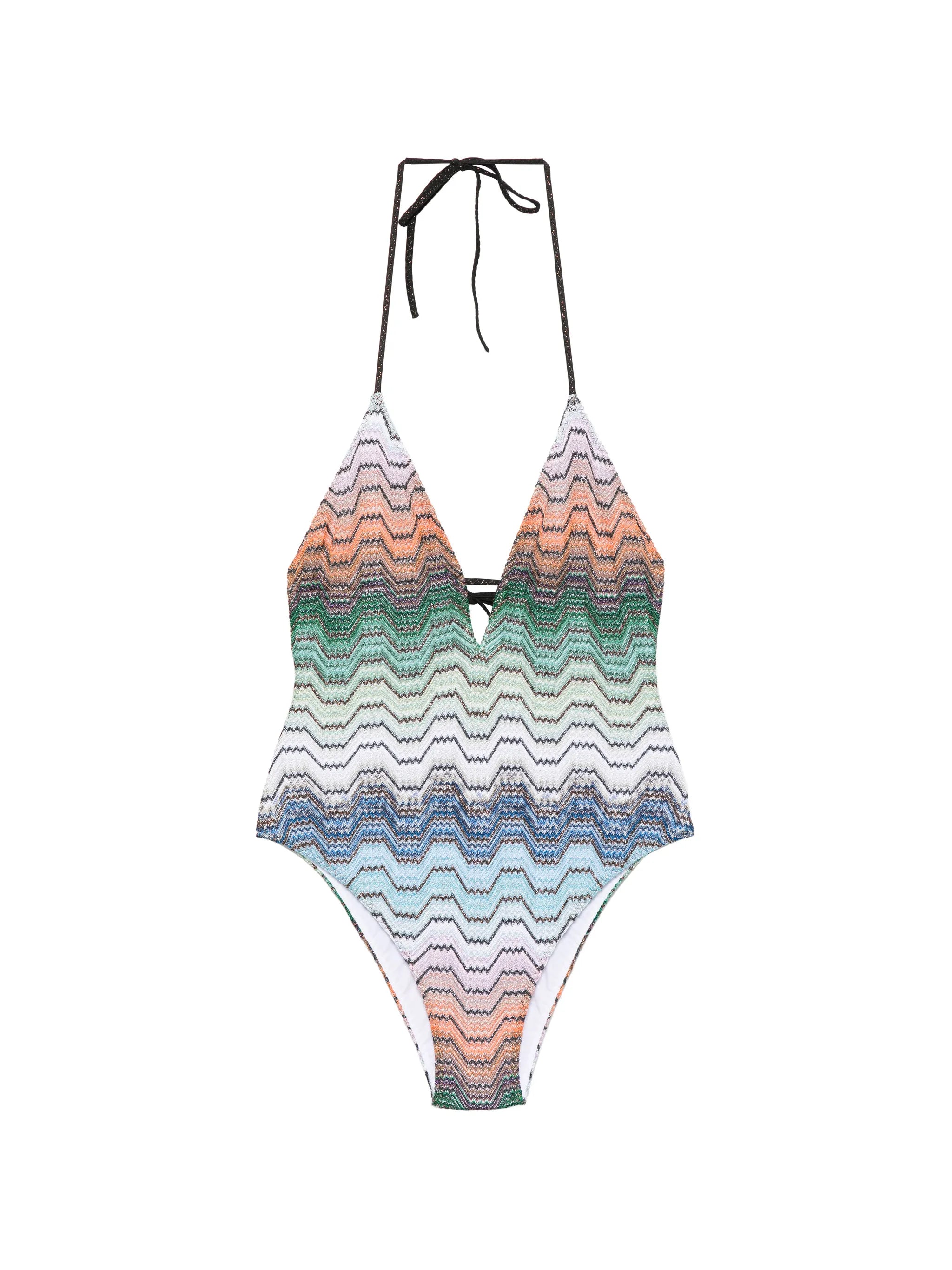 chevron-pattern swimsuit